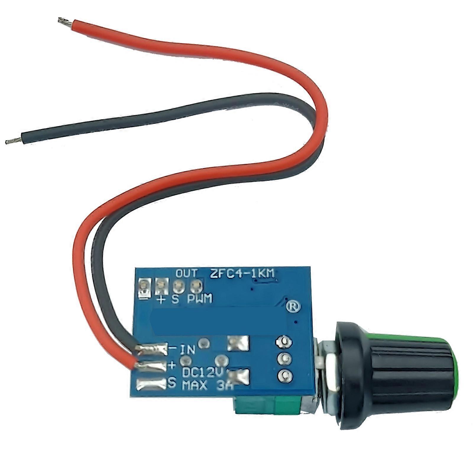 12V Manual 4-Wire PWM Fan Speed Motor Controller Board Knob Switch Electrical Equipment Governor Module Power Supply Multicolor