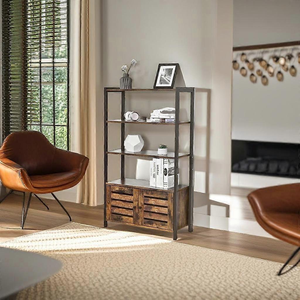 Rustic Brown Cabinet With Double Shutter Doors