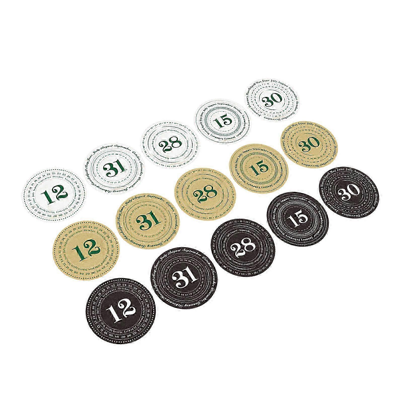 30 Sheets Round Scrapbook Sticker DIY Rich Pattern Avoiding Seeping Round Memo Notes for Diaries Type 1