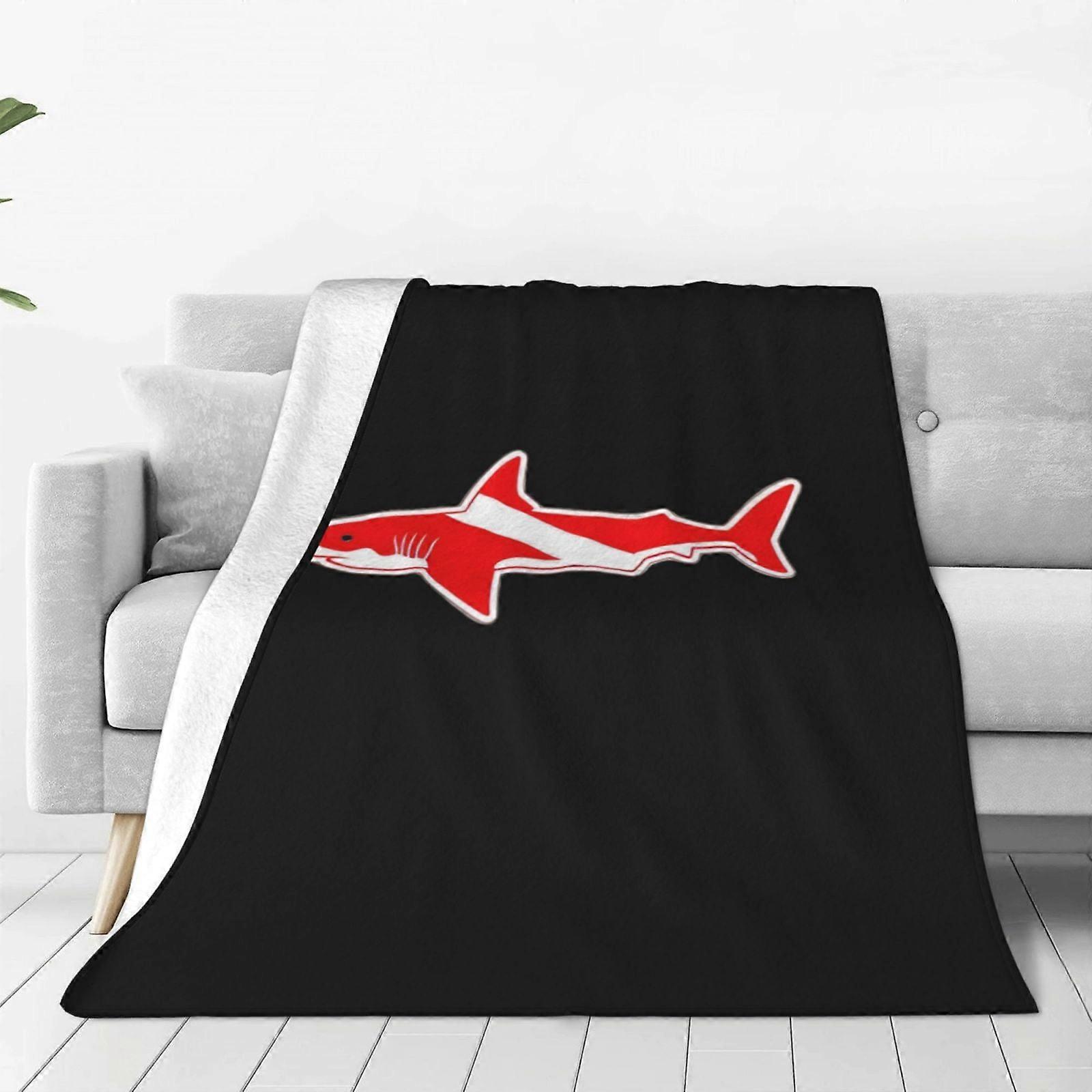 Diver Down Shark Scuba Flag Fleece Blanket - Soft, Lightweight & Cozy Plush Throw for Couch, Sofa or Bed