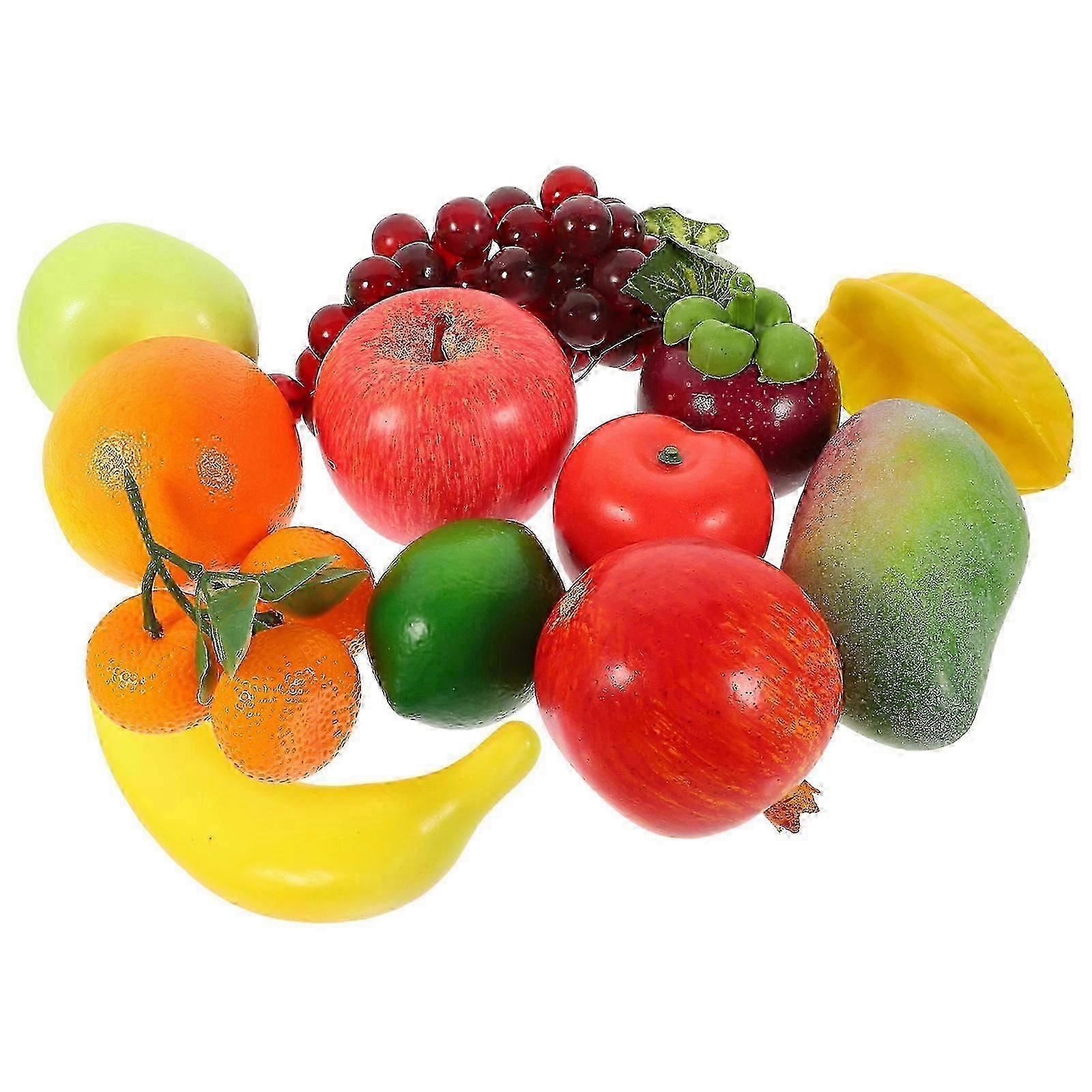 12pcs Lifelike Fake Fruits Decorations for Use Assorted Color Foam