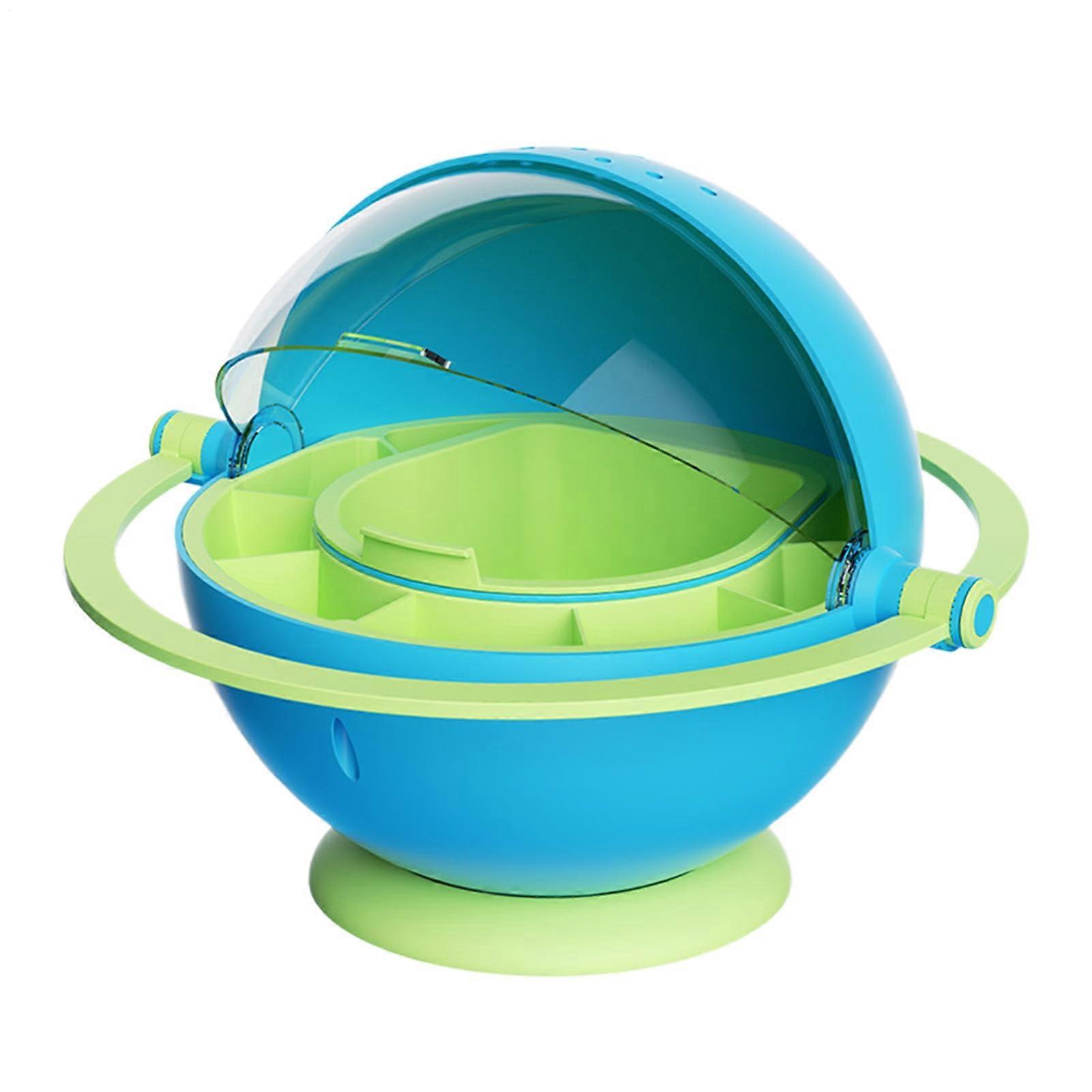 Silkworm Container Breeding Hatching Box - Transparent Educational Growth Cage for Classroom and Home, Blue