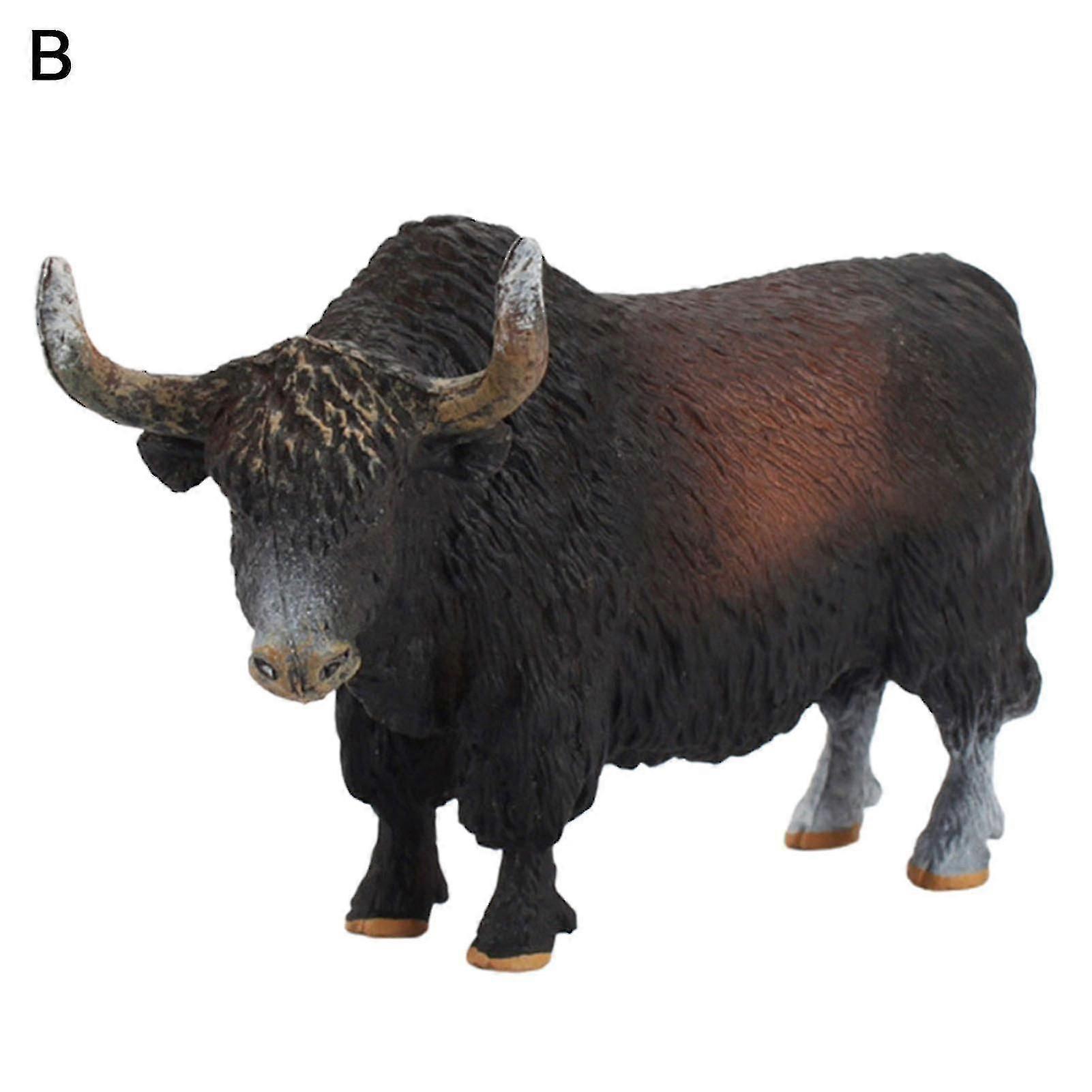 ​Realistic Yak Model Toy for Kids​ - Educational Bull Action Figure with Movable Joints & Simulation Fur (STEM Gift)_MM2