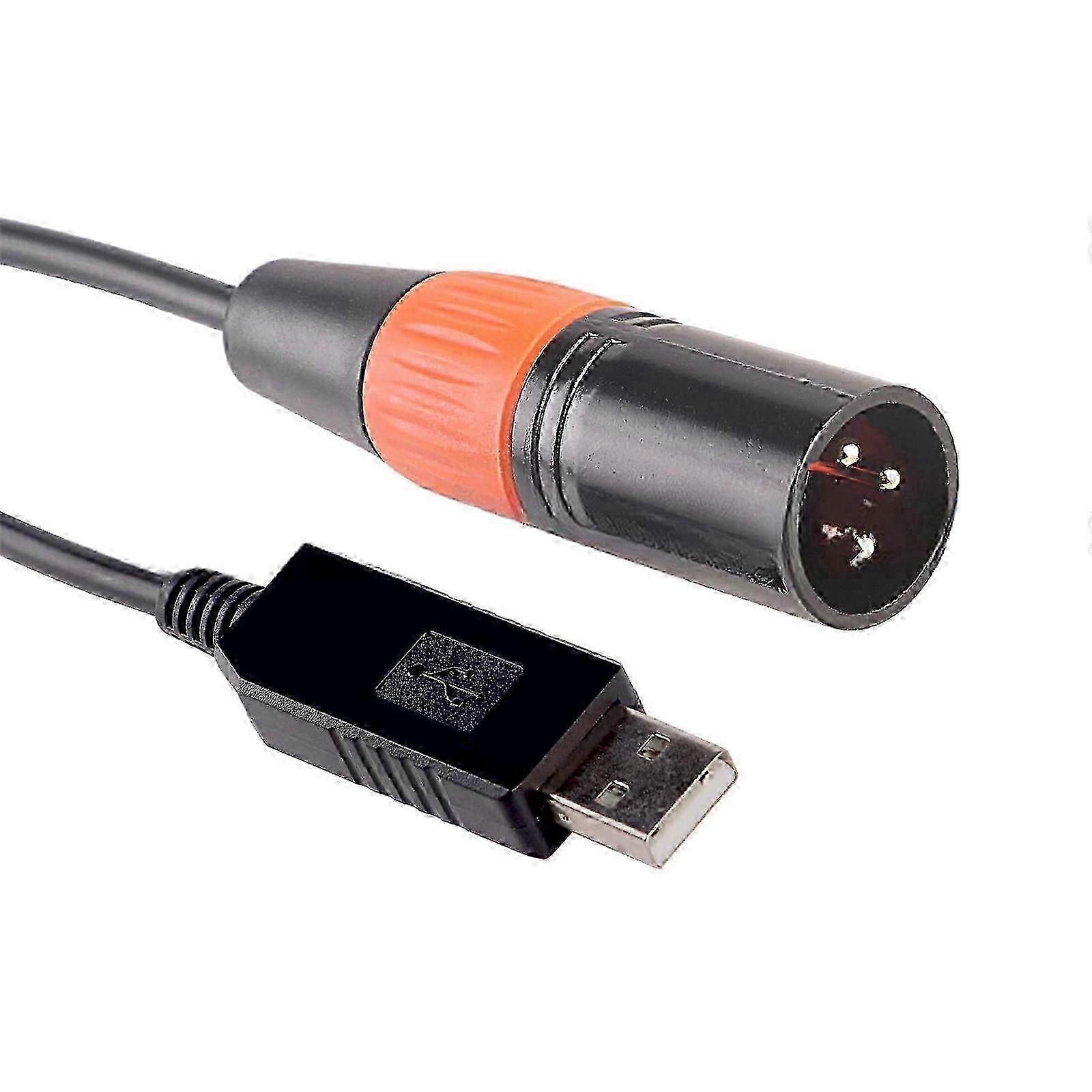 USB RS485 to DMX512 3Pin Converter Cable for Professional Stage Lighting Control Supports Multiple Software 1.5m