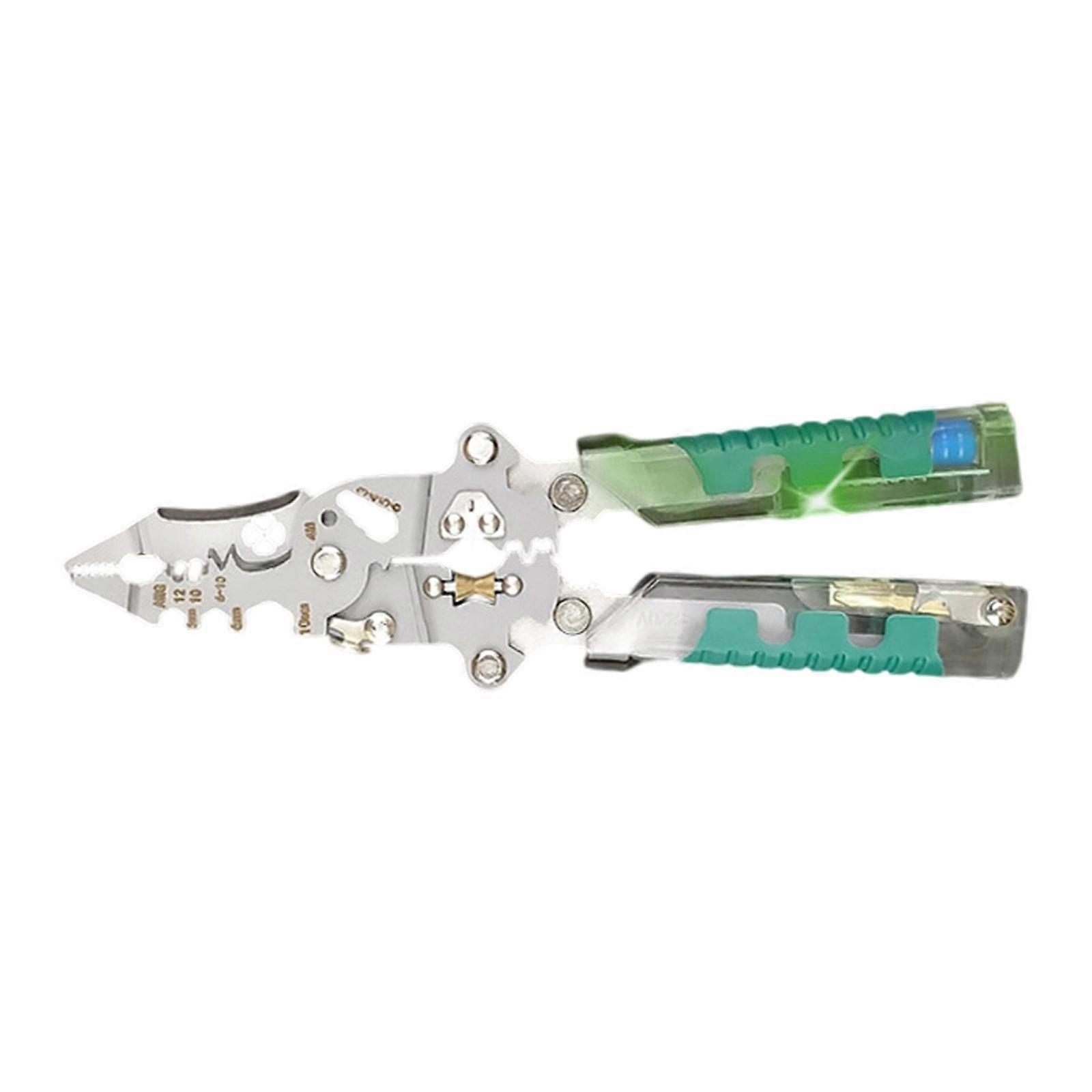 Electric Stripping Pliers Cutter Tool Efficient Wire Cutting & Stripping for Home Maintenance Smooth Function Switching Multicolor