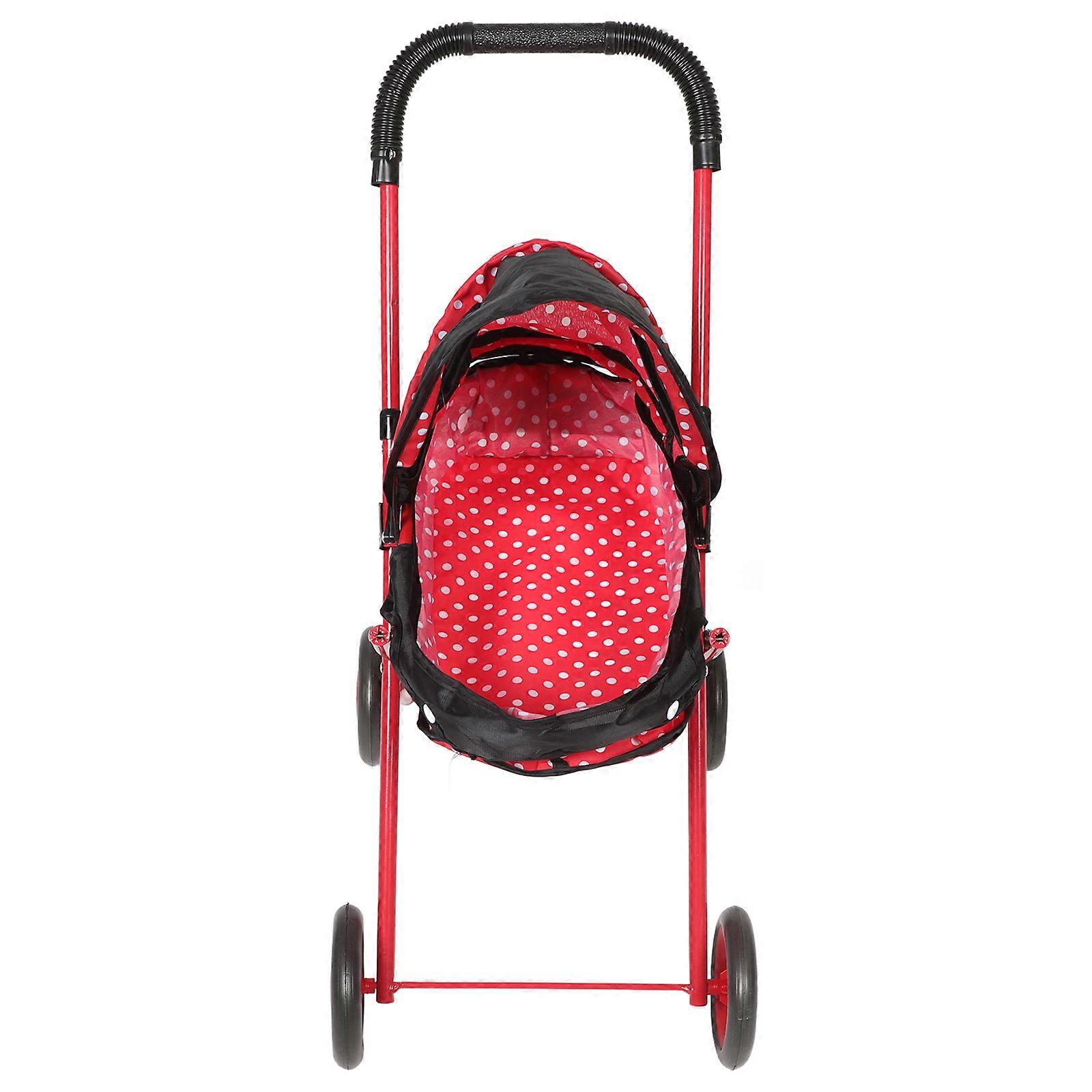 Plastic Toy Doll Stroller for Baby Dolls with Foldable Frame