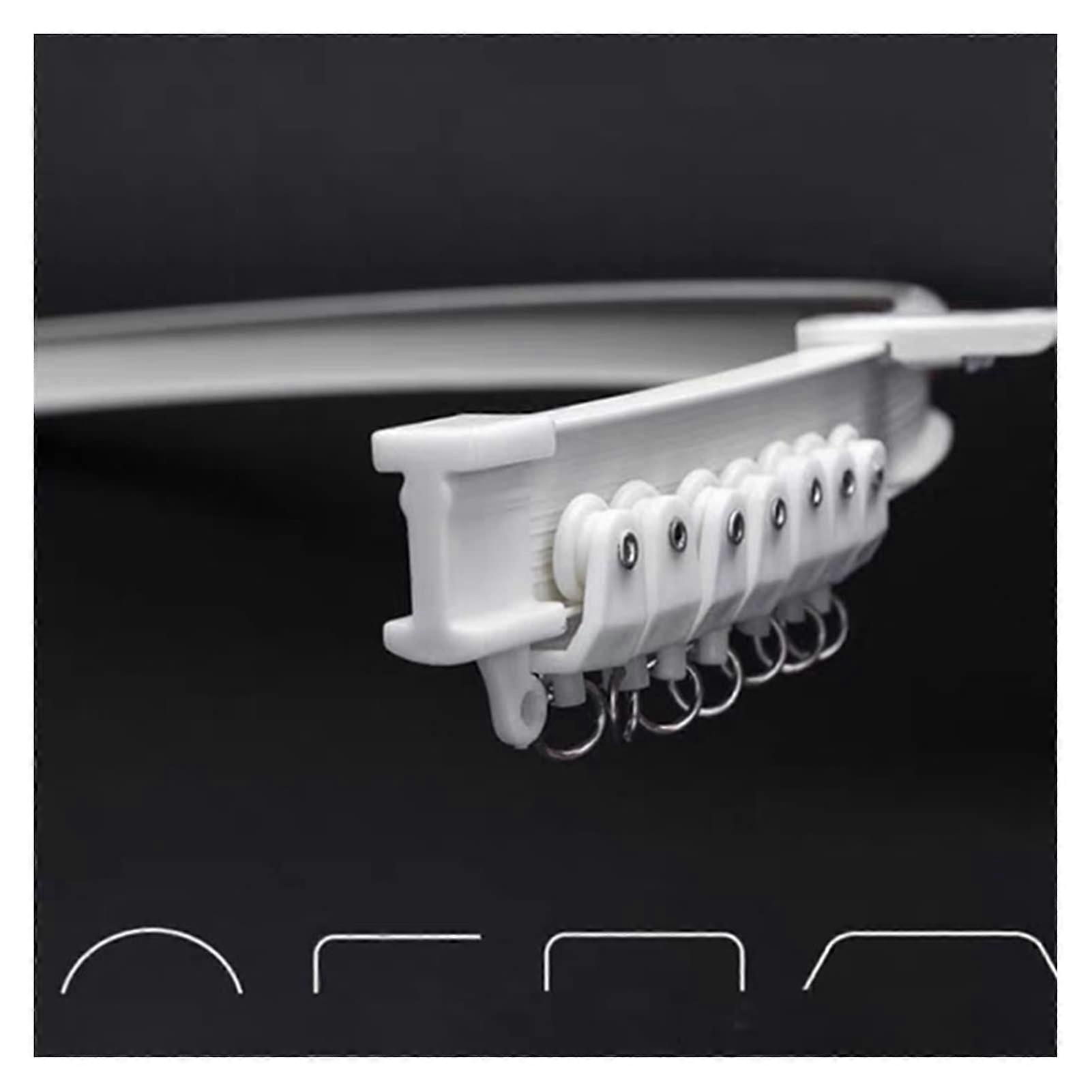 Flexible Ceiling Curtain Track Rail with Hooks 3m Set Side Clamping for Windows and Balcony