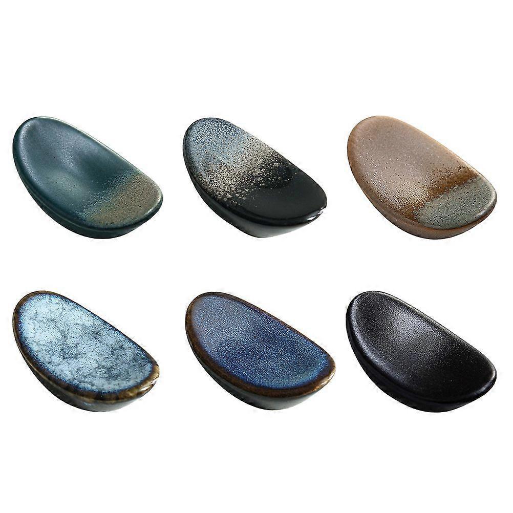 6Pcs Solid Japanese Style Chopsticks Rest Chic Chopstick Holders Fork Spoon Racks