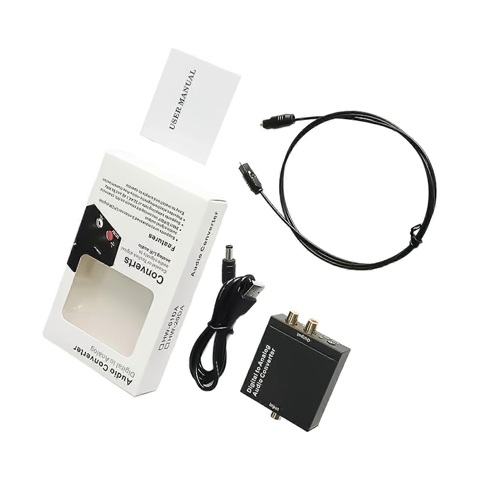 Efficient Digital to Analog Converter Conversion Adapter for Clear Sound Quality with SPDIF and Coaxial Inputs Multicolor