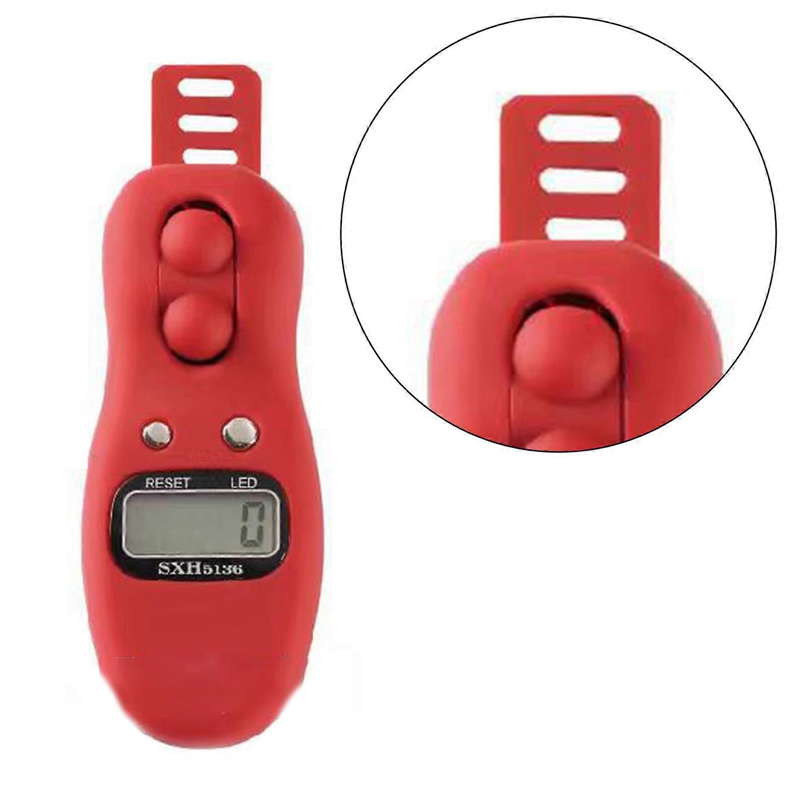 Electronic Digital Finger Counter with LED Tasbih Tally Counter Clicker Resettable Rotating Prayer Beads Tally Counter  Red
