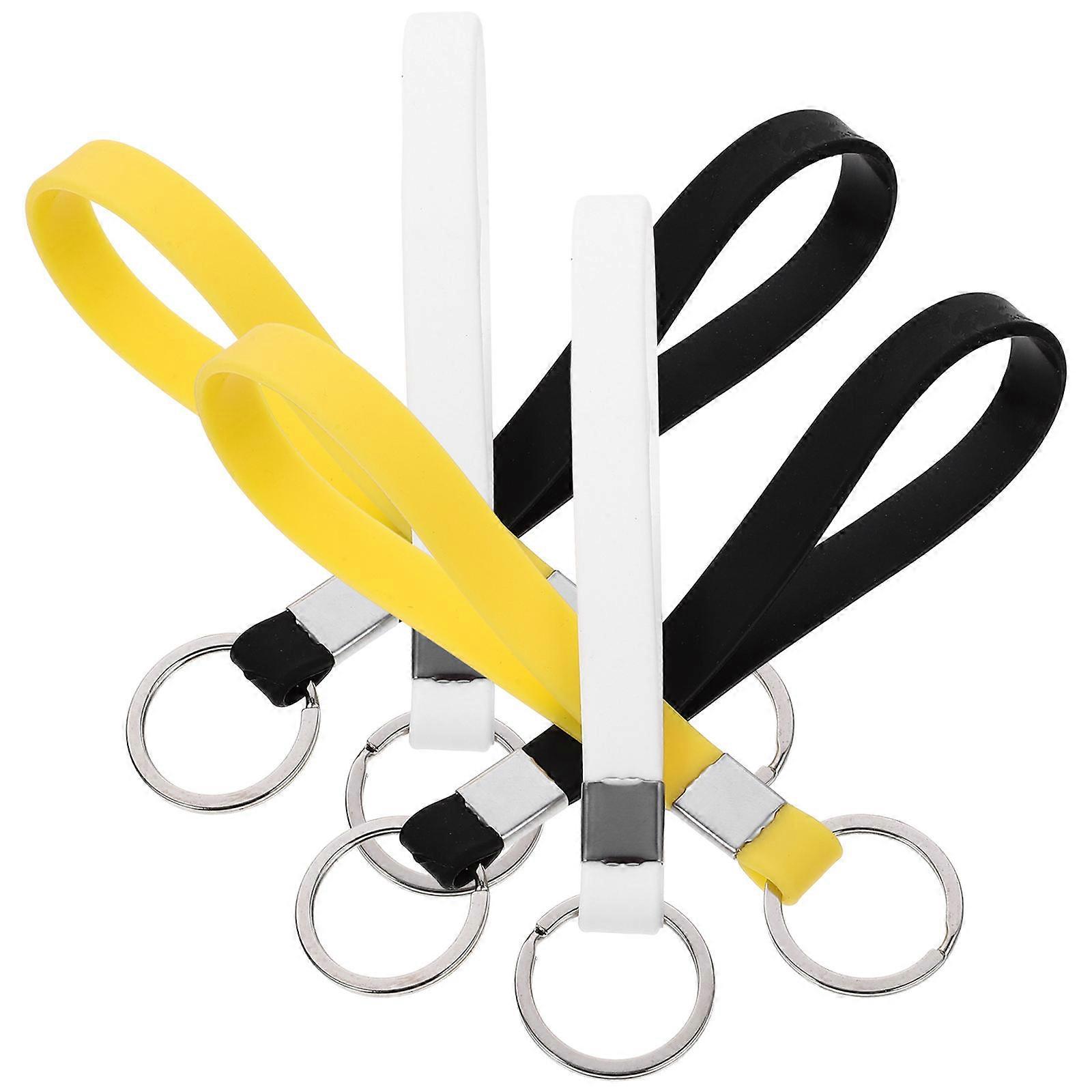 Wrist Lanyard 6Pcs Assorted Color Convenient Wristband Key Ring for Car Use