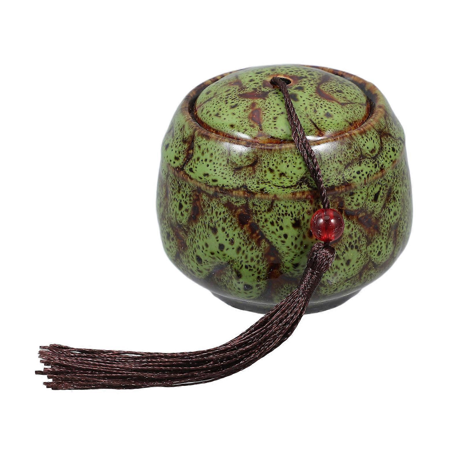 Green Ceramic Pet Keepsake Urn for Ashes with Durable Material