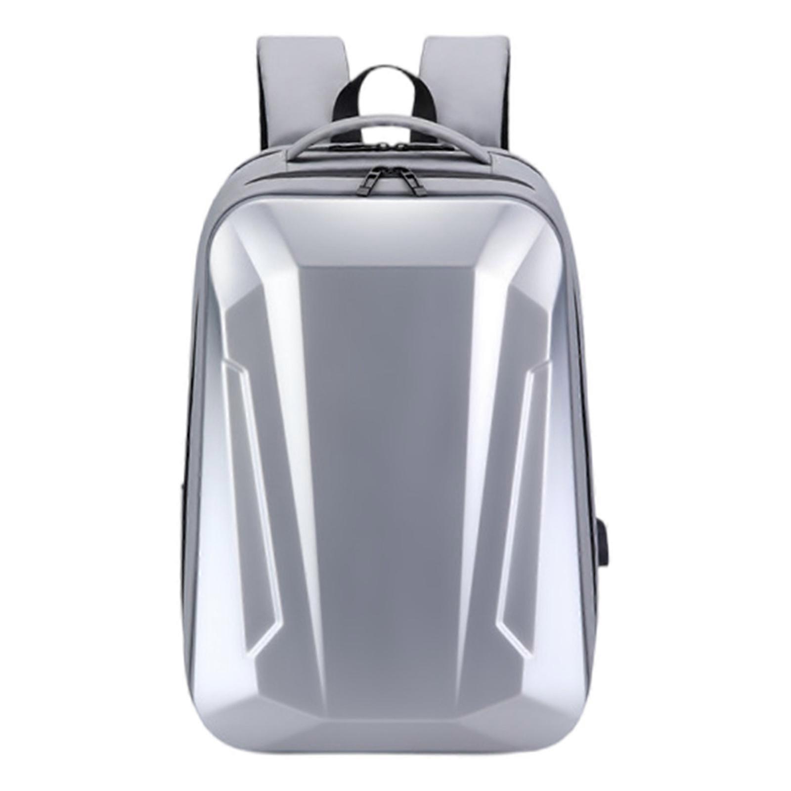 Stylish Motorcycle Computer Backpack, Secure Waterproof Bag for Safe Ridings Computer Backpack Briefcases Laptop Sleeve  Silver