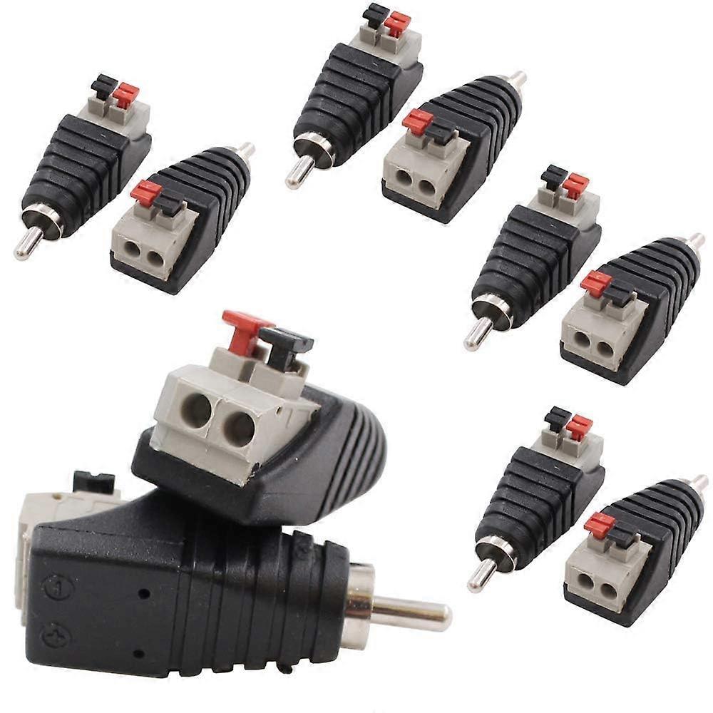 8 pcs RCA to speaker cable adapter, RCA plug to AV