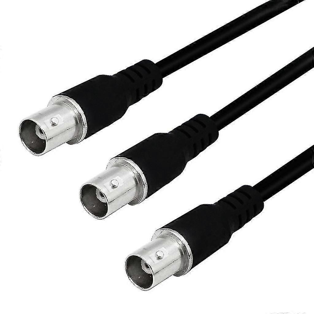 Bnc 1 To 2 Connector Cord Splitter Wire - 50cm/1.6ft 1 In 2 Out Coaxial Line