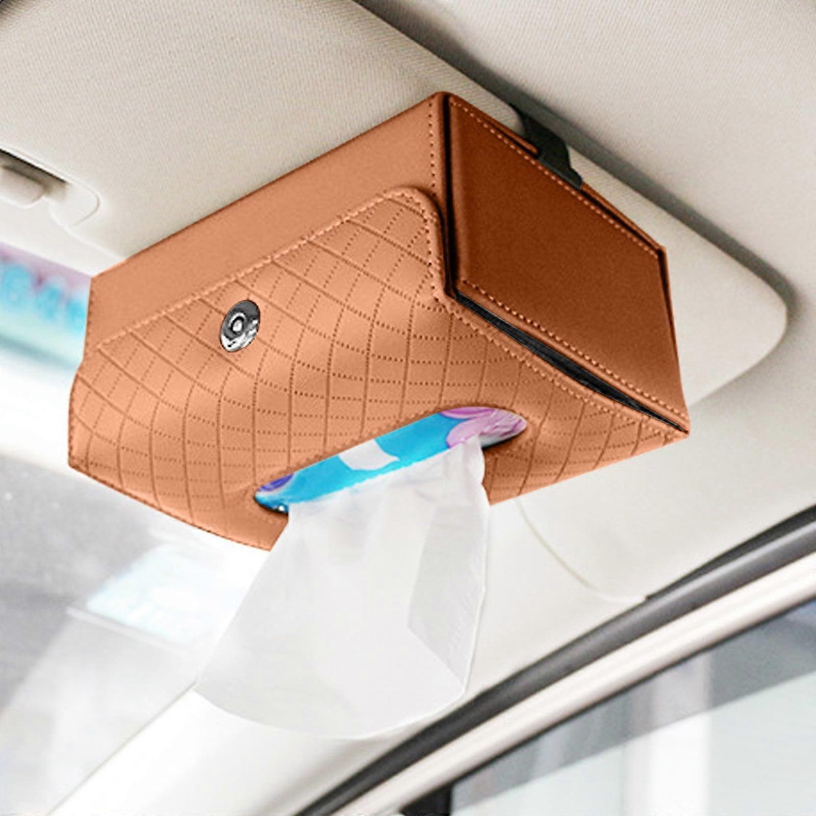 Txmfgh Convenient and Stylish Car Tissue Box with Diamond Pattern for Easy Access and Space-Saving Storage