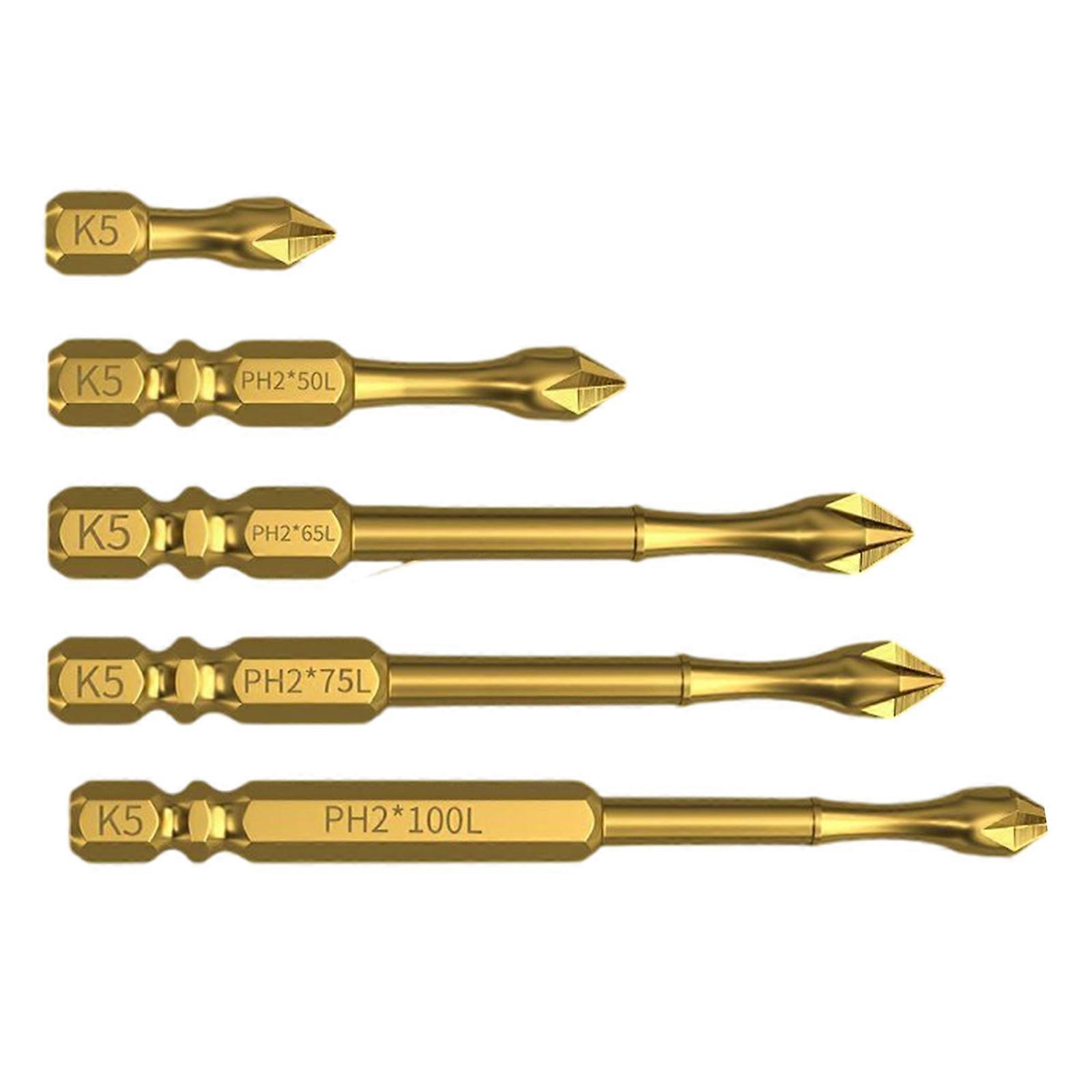 5Pcs K5 Power Drill Bit Magnetic Impact Drill Magnetic Screwdriver Bit Magnetic Antislip Screwdriver Bit Set Multicolor