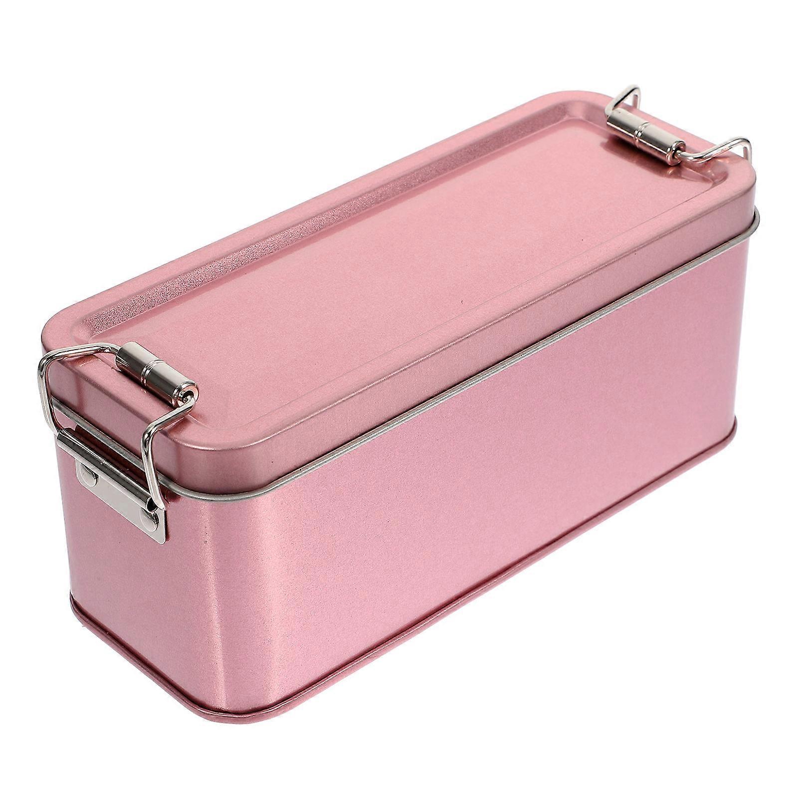 Biscuit Box Metal Storage Container For Cookies And Candies In Rose Gold Color Featuring Simple Design 1Pcs