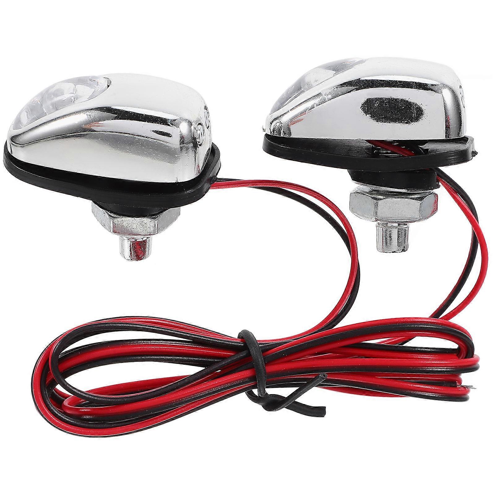 Use Washer Nozzle Blue with Light 2Pcs Windshield Washer Nozzles