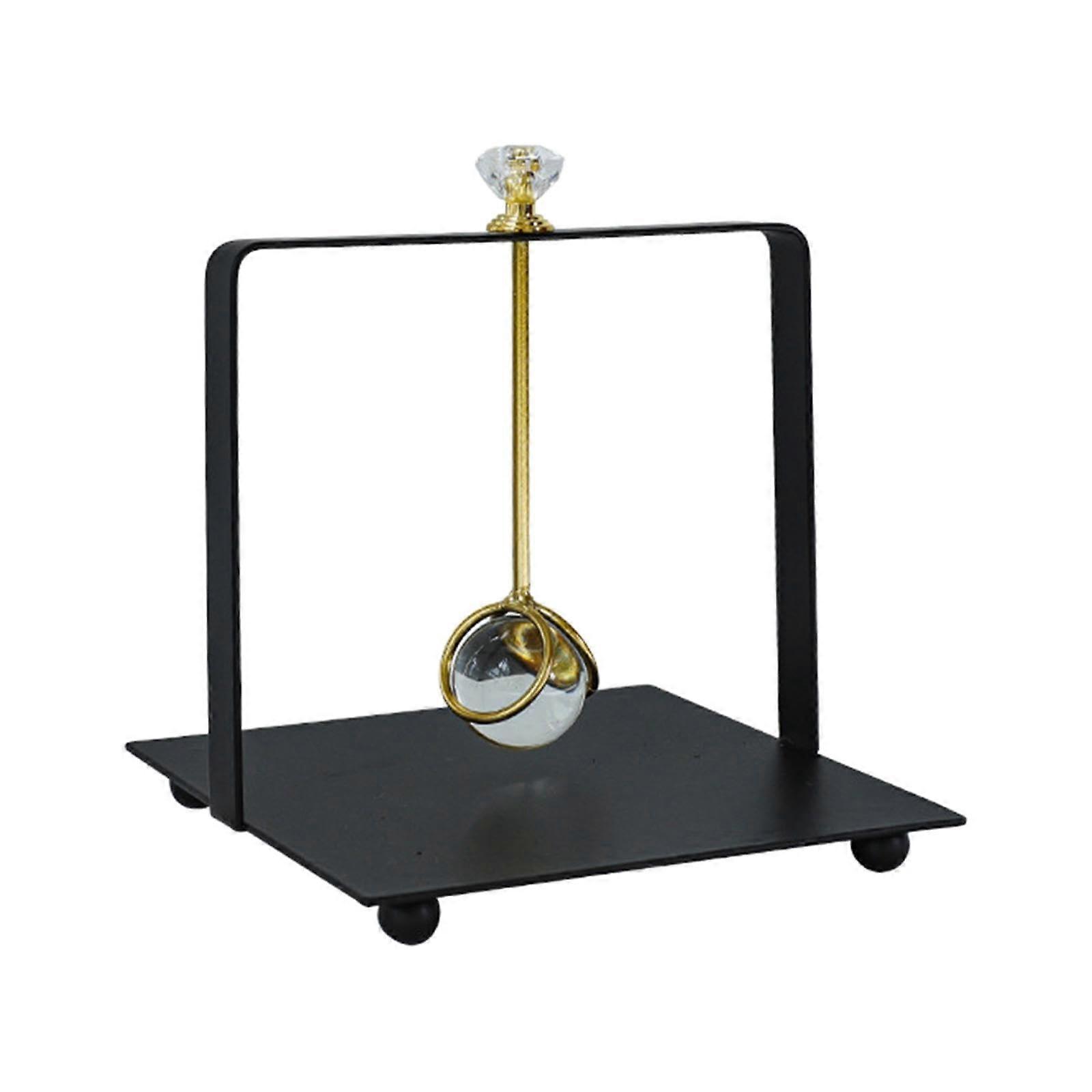 Napkin Holder with Weighted Arm Secure Hold, Black Iron Dispenser for Cafe and Dining Table