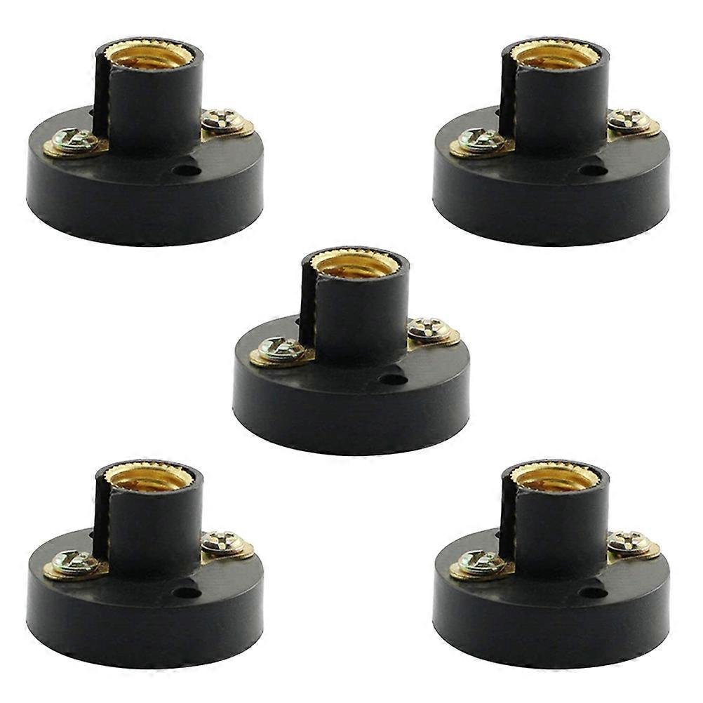 Electricity Teaching Aids 10Pcs Screw Lamp Holder Black Plastic