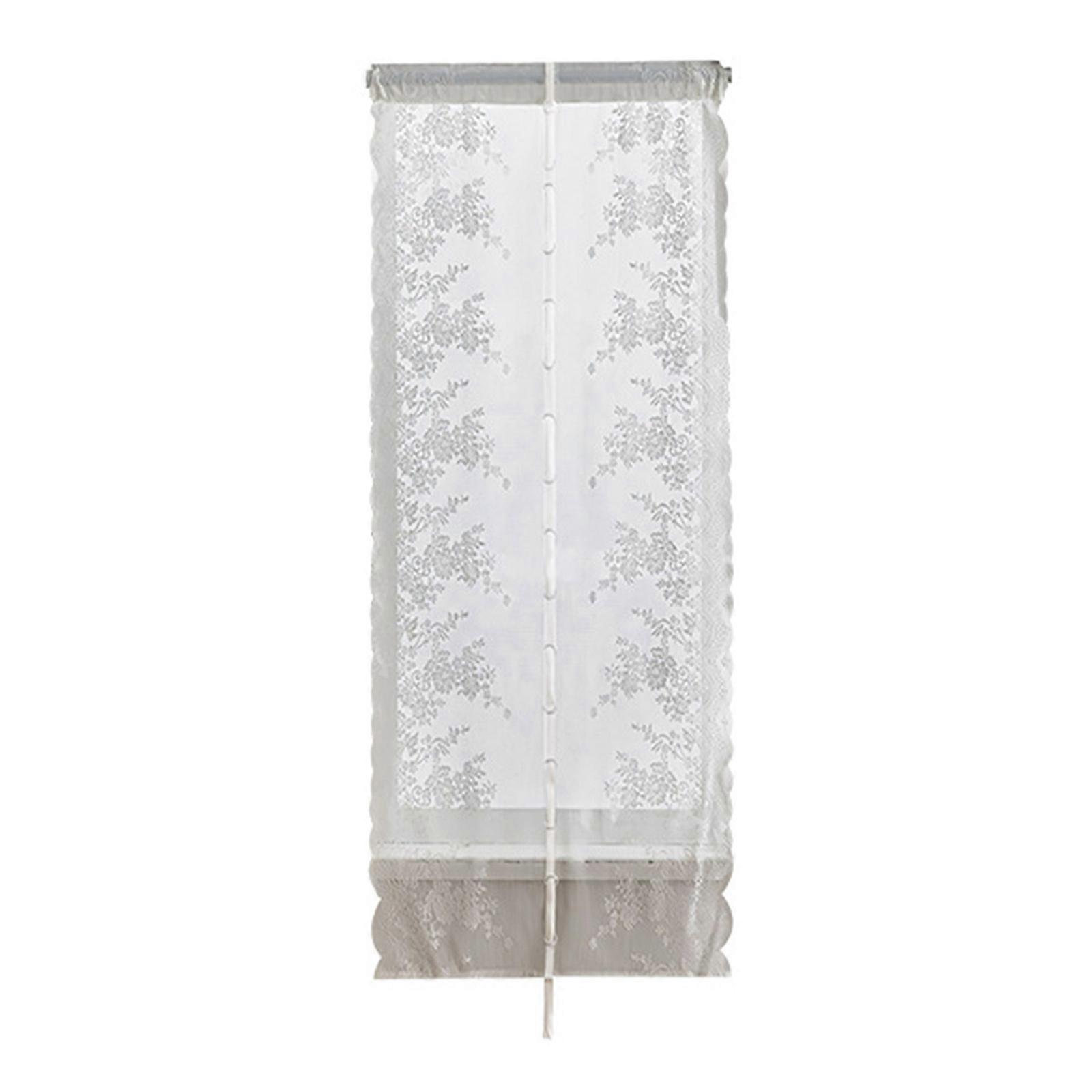 Artistic Flower Lace Pattern Window Curtain Sheer Light Filtering Technology Pulling Design Drape Rod Pocket Install  80 200cm