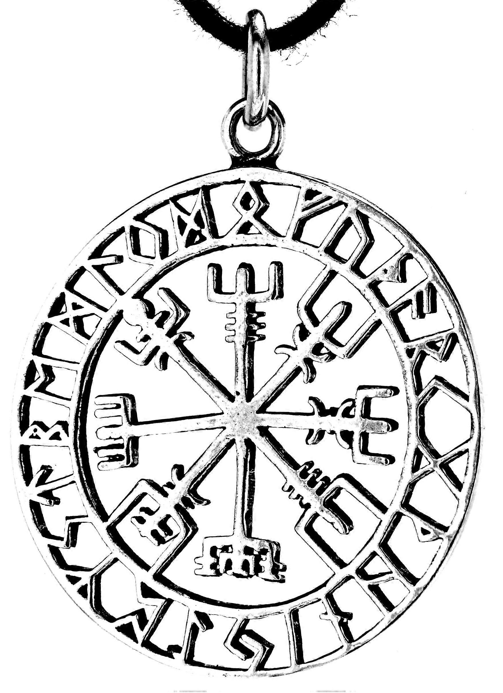 Wikinger Kompass 281 Mit Schlangenkette - Silber