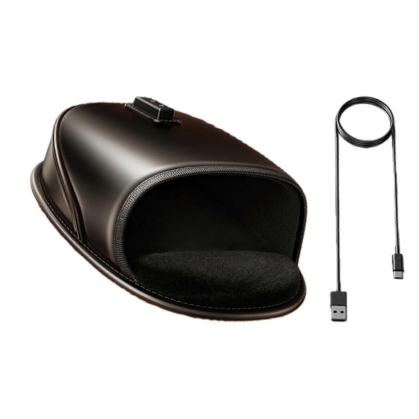 Heated Mouse Pad Offering Double Side Warming USB Connection and Adjustable Temperature for Computer Desk Setups  Black