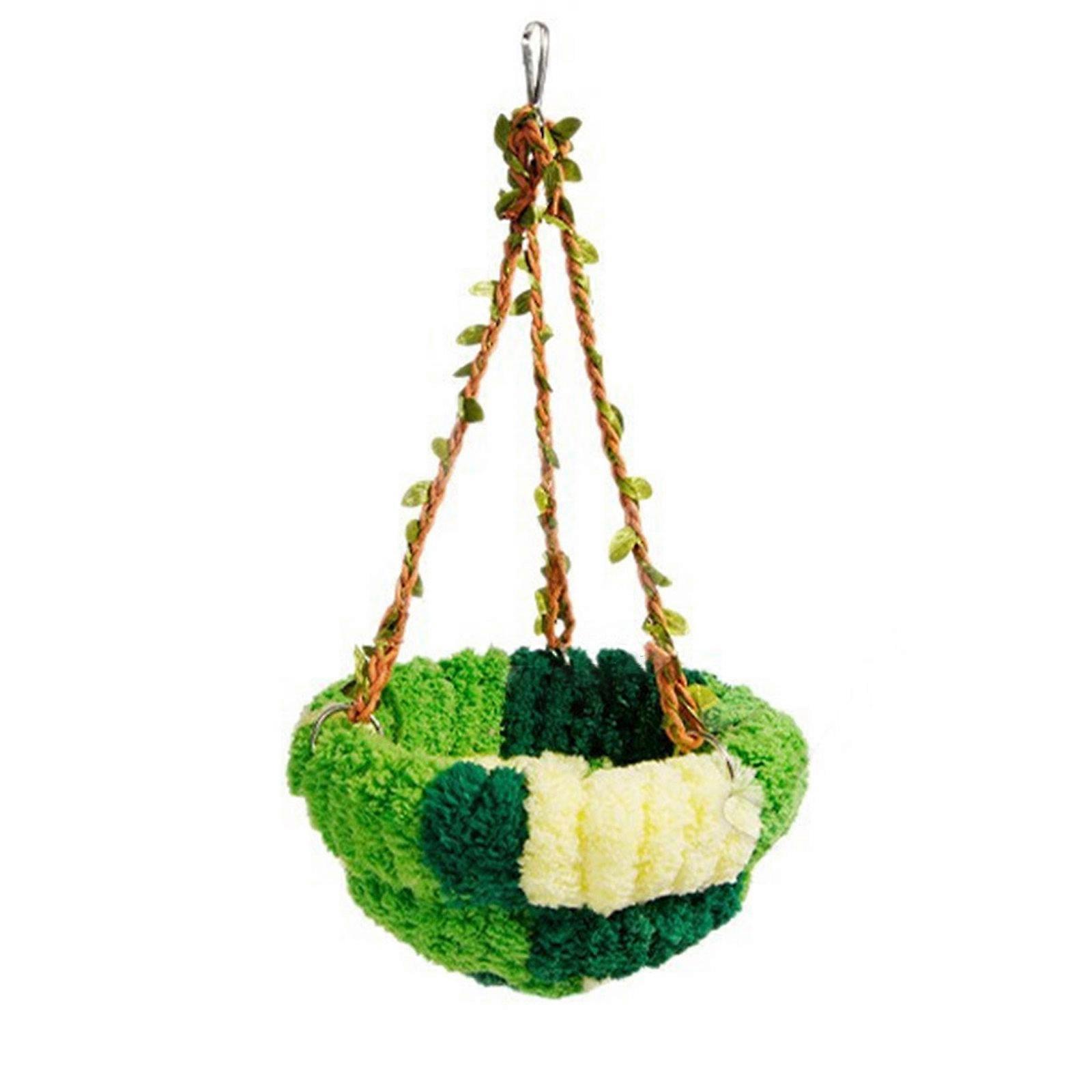 Comfortable Plush Bird Nest Hanging Rest Hammock Bed with Removable Cushion Easy Cleaning Parrots Bed Cage Accessories Multicolor