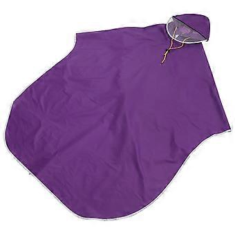 Men's Women's Cycling Raincoat Rain Cape Poncho Hooded Windproof Coat Mobility Scooter Cover 2pcs (Purple)