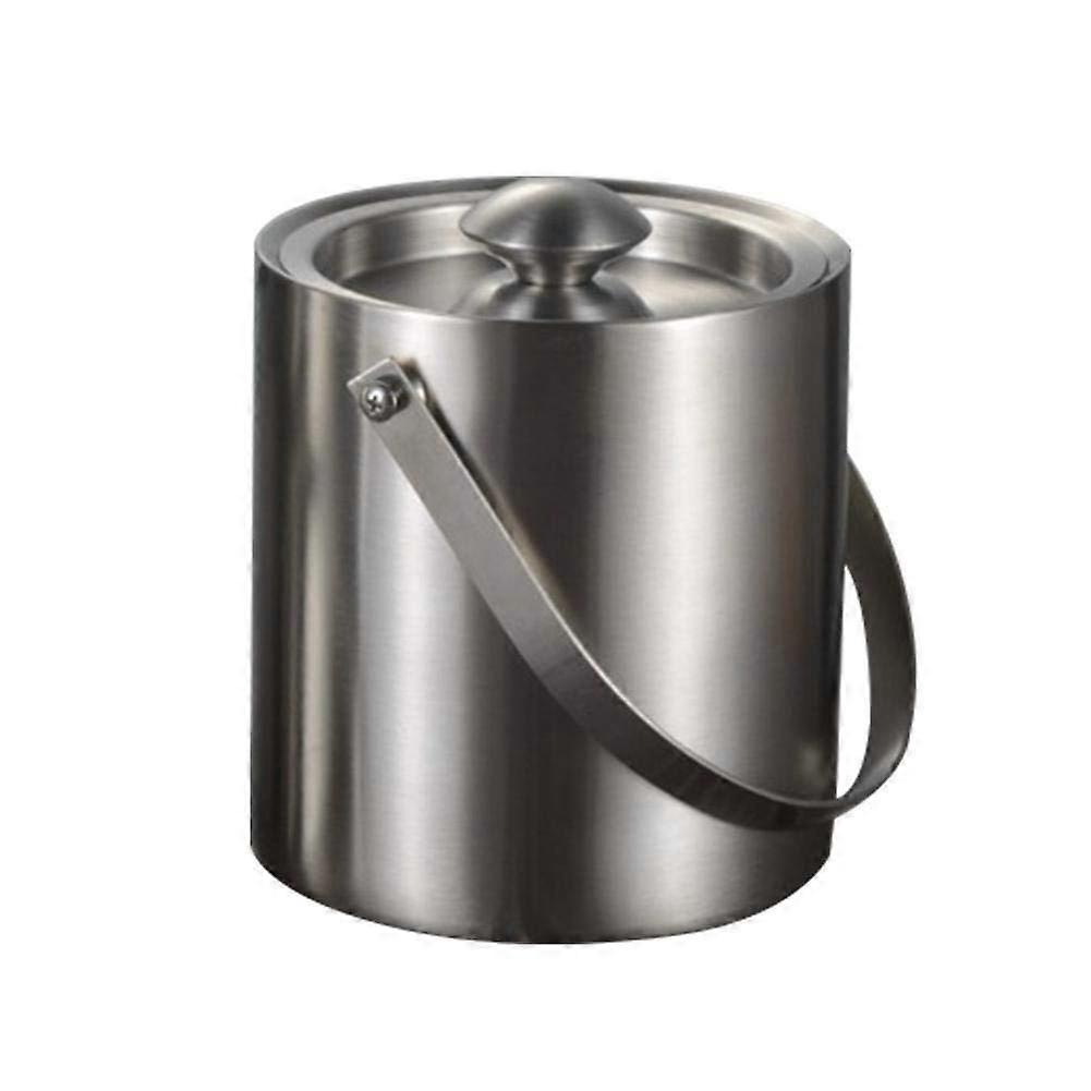 Ice Bucket Stainless Steel Double Wall Insulated Large Ice Pail with Lid and Handle for Parties