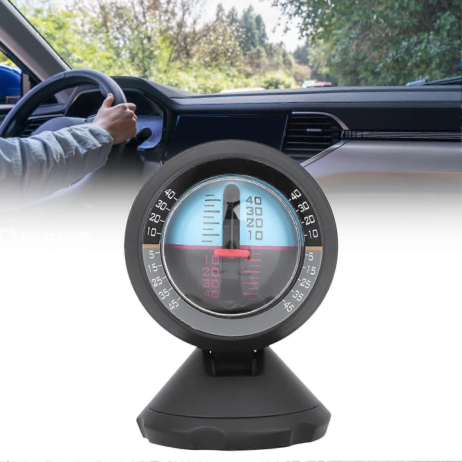 Vehicle Inclinometer with LED Display, Accurate Angle Monitoring Dashboard Car Tilt Gauge for OffRoad SUVs and Trucks