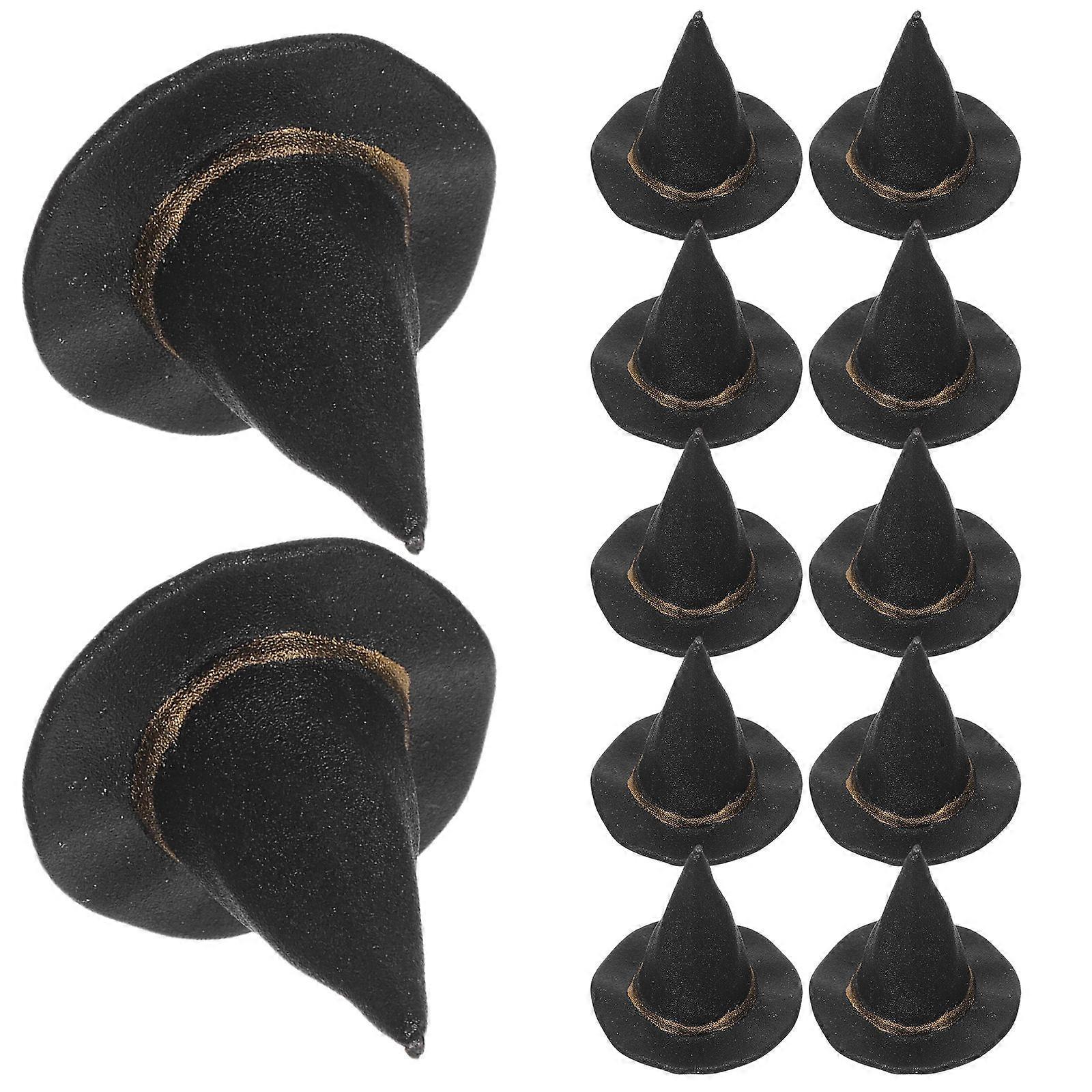 Hat Doll Caps for Decoration 36Pcs Plastic Black Material