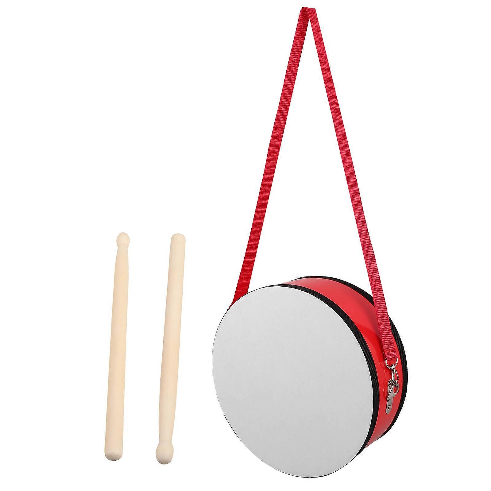 Children's Red Marching Snare Drum with Strap for Band Performances 2Sets