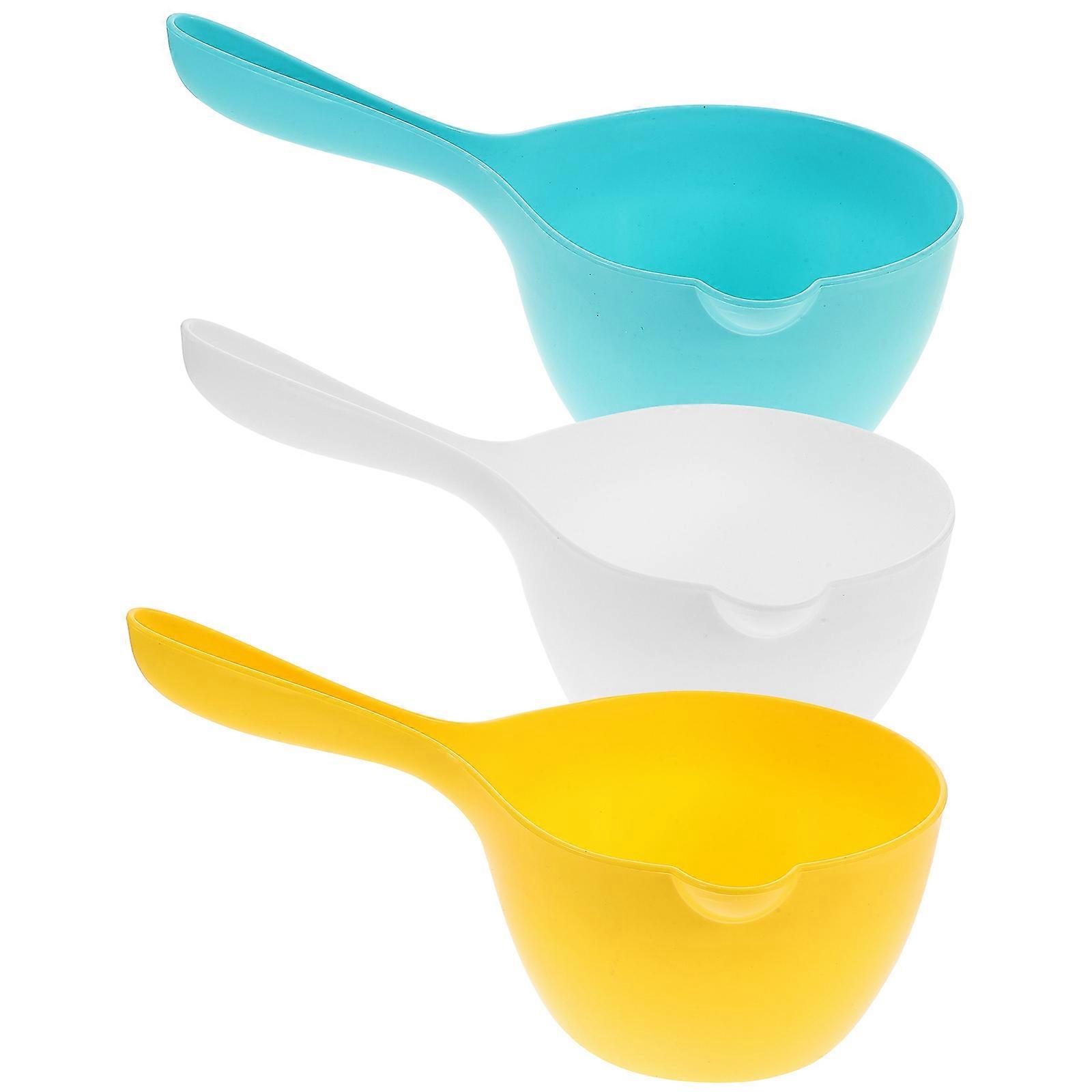 Water Ladle Plastic Bathing Spoon for Home Use 3Pcs Assorted Color