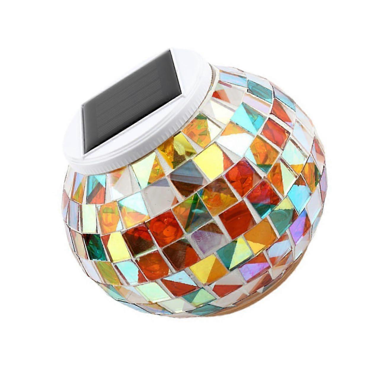 Solar LED Spot Light Colorful Mosaic Design With Auto Night Sensor Weather Resistant For Patio