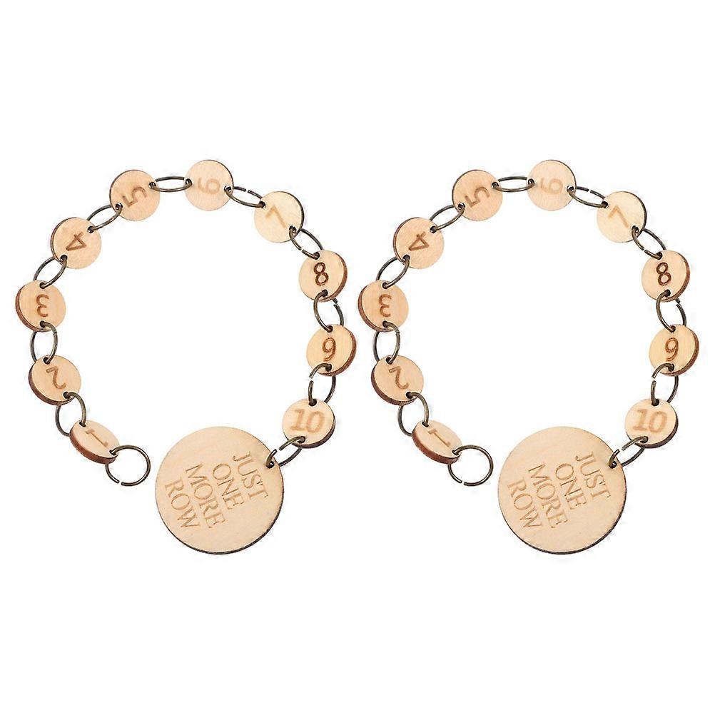 Wooden Knitting Row Counter Chains for Precision Knitting 2Pcs Stitch Markers