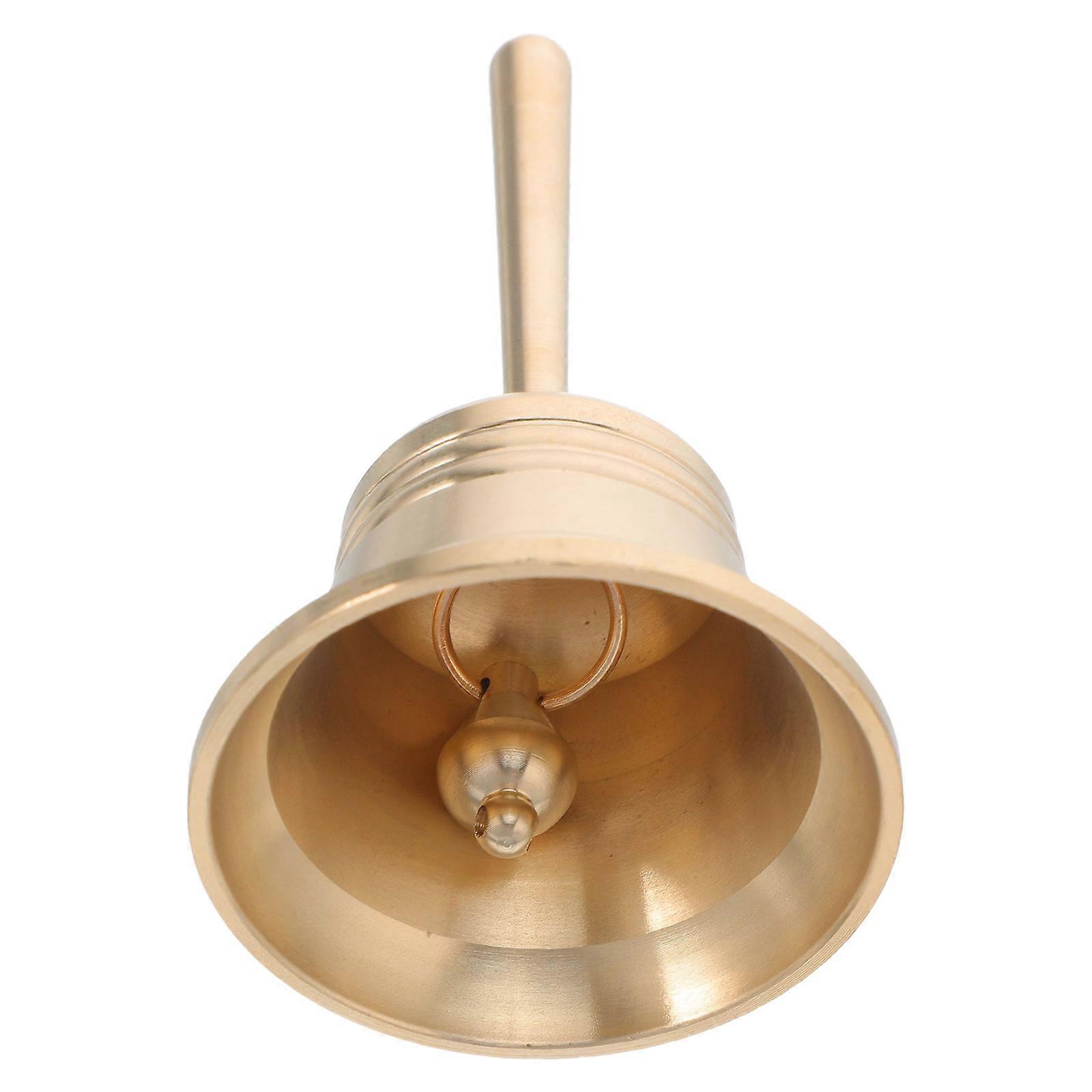 Solid Brass Call Bell for Decoration 1 Piece Golden Handheld Ringing Bell
