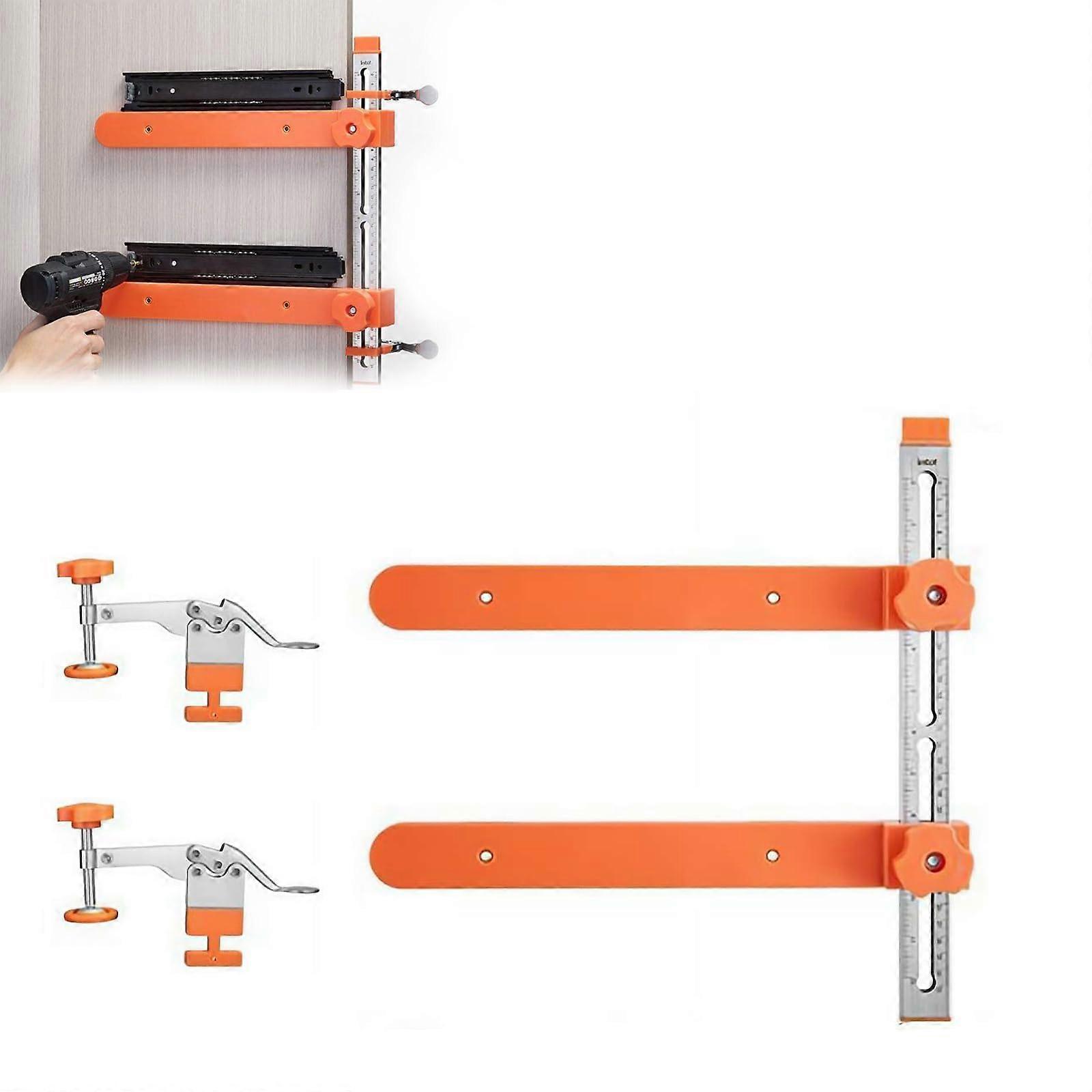 Drawer Slide Jig Kit with Magnetic Arm Locator, Adjustable Cabinet Hardware Jig for Precise Alignment