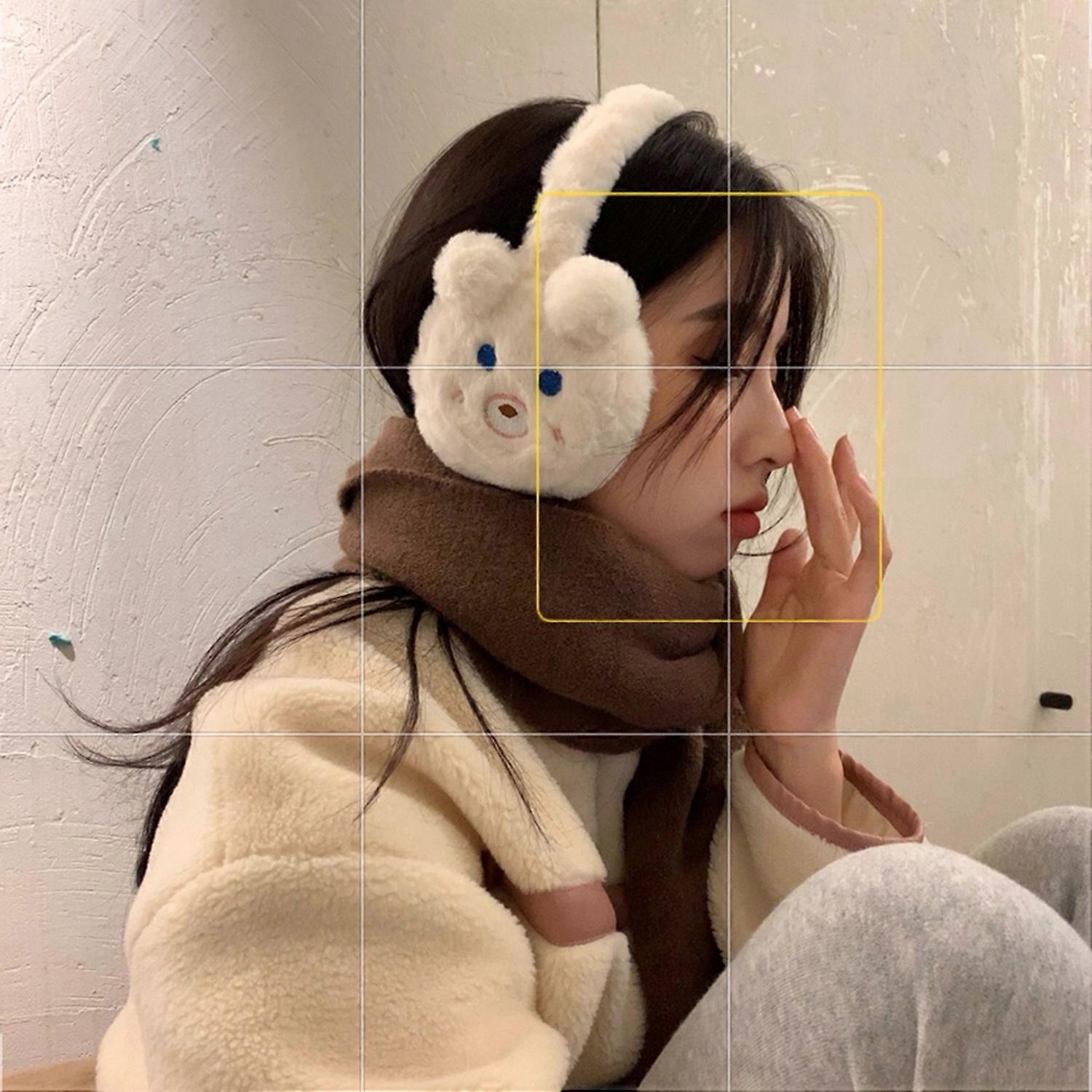 Cache-oreilles ours mignon, coupe-vent, chaud, en peluche, �� la mode, pour filles et femmes, v��tements d'ext��rieur, nouvelle collection 2025