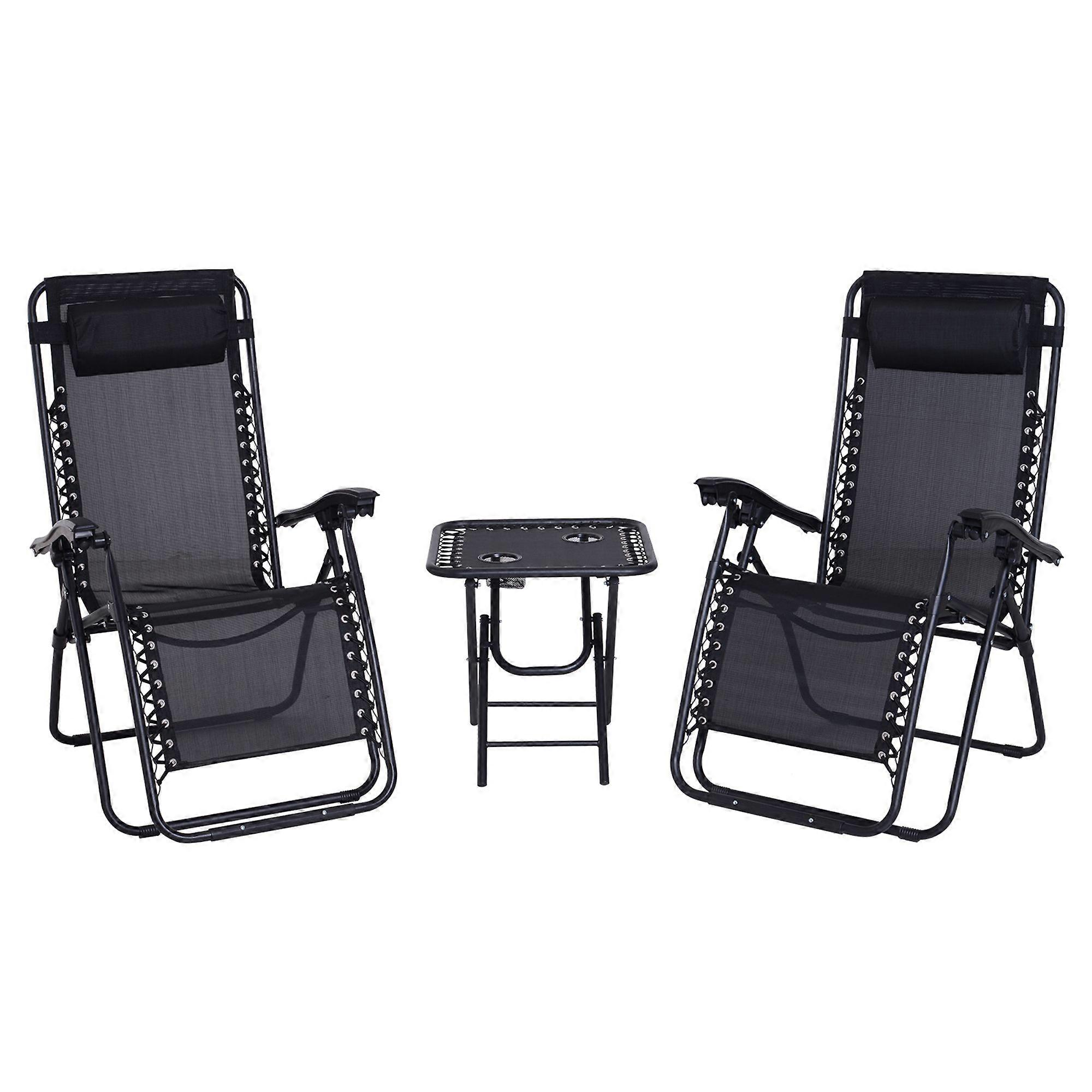 3 Piece Zero Gravity Chair and Table Set