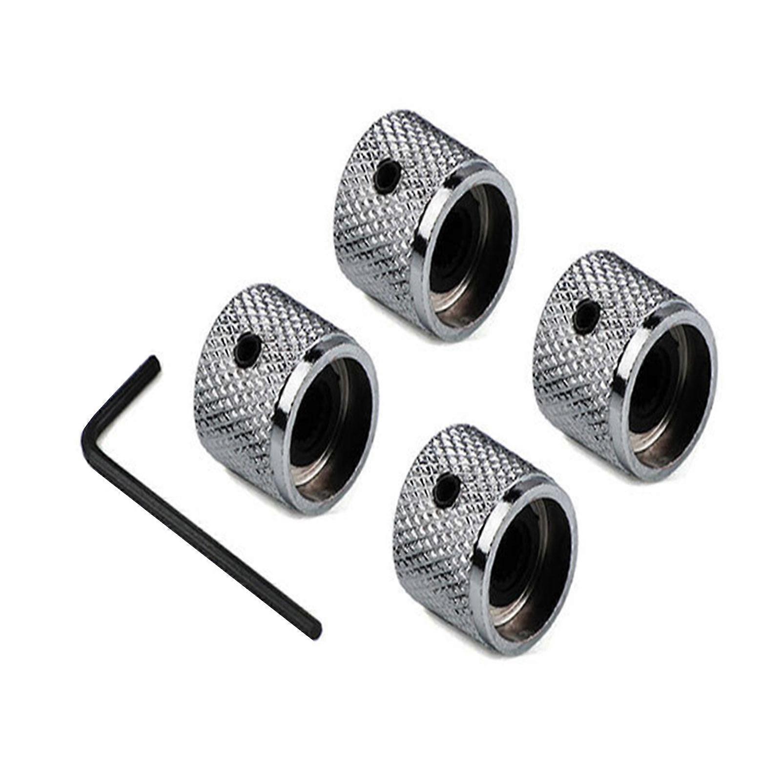 Set of 4 Metal Guitar Control Knobs Music Instrument Knobs Guitar Modifications Suitable for Volume and Tone Precision