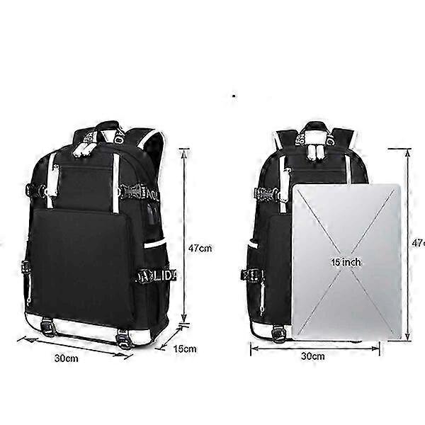Luminous USB backpack, Jordan style, large capacity, colorful and versatile