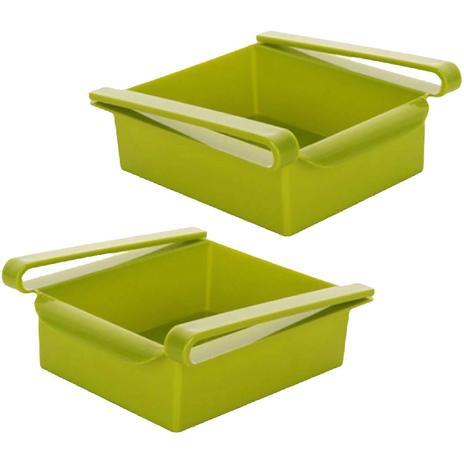 2PCS Hanging Fridge Organizer Drawer, Under Shelf Refrigerator Storage for Fruits and Vegetables
