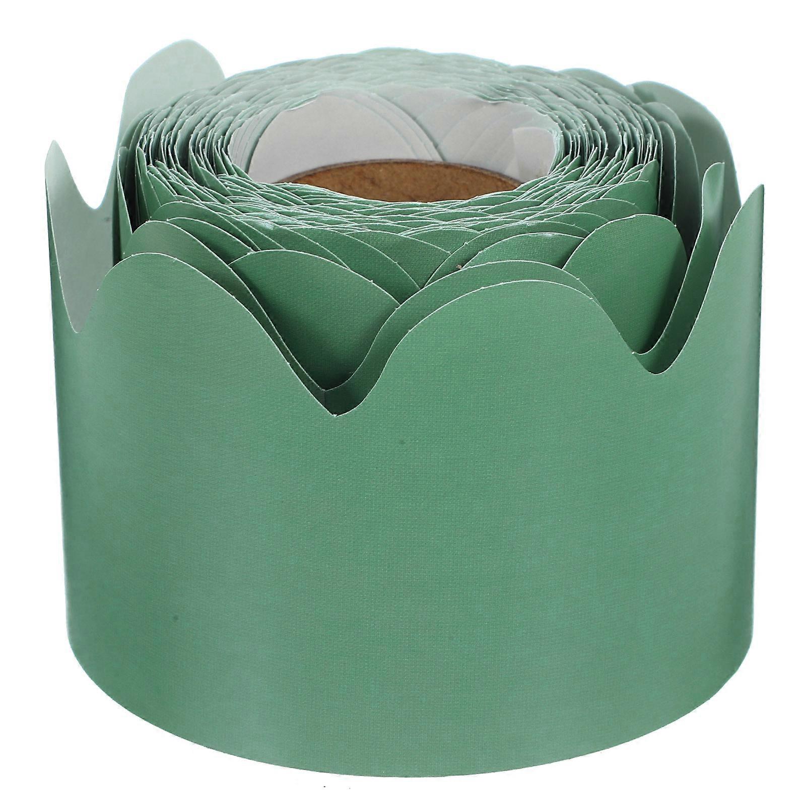 Dark Green Festival Border Roll Simple Adhesive Bulletin Board Border for 4 Rolls