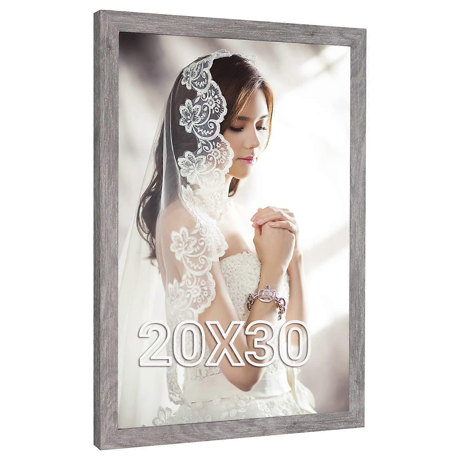 20x30 Picture Frame Rustic Grey Large Poster Display Vertical Horizontal Hanging Wedding Gift
