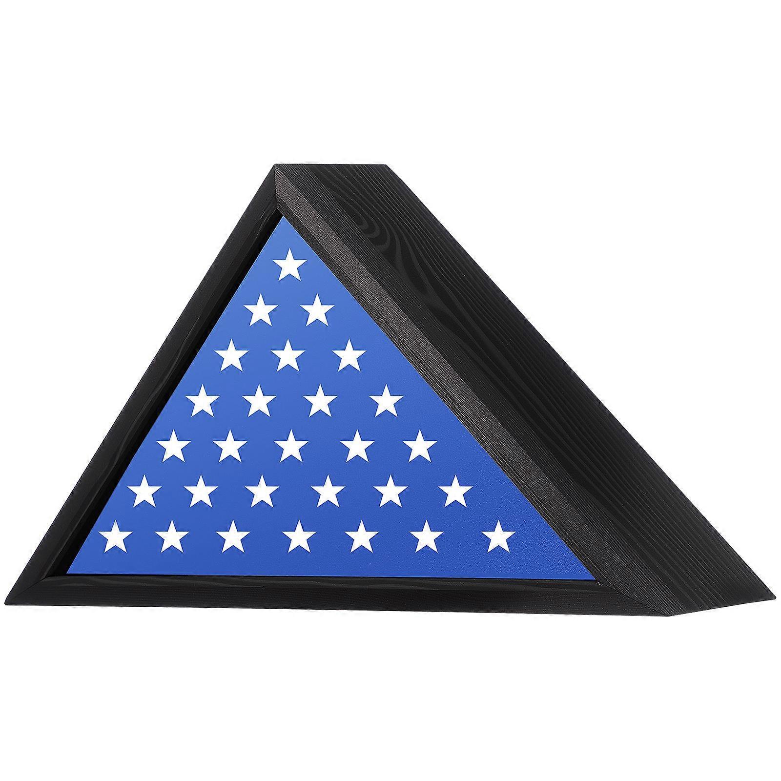 Wood Flag Box Storage For Flag Wall Decor Triangle Shape 1 Piece