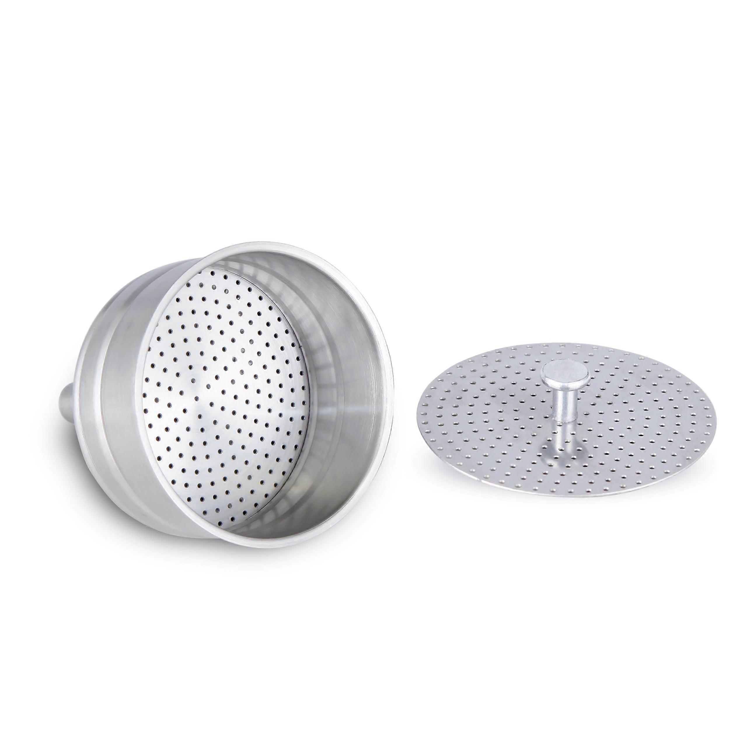 Stainless Steel Coffee Maker Funnel Filter with Reducer, 4 Cup Espresso Maker Replacement