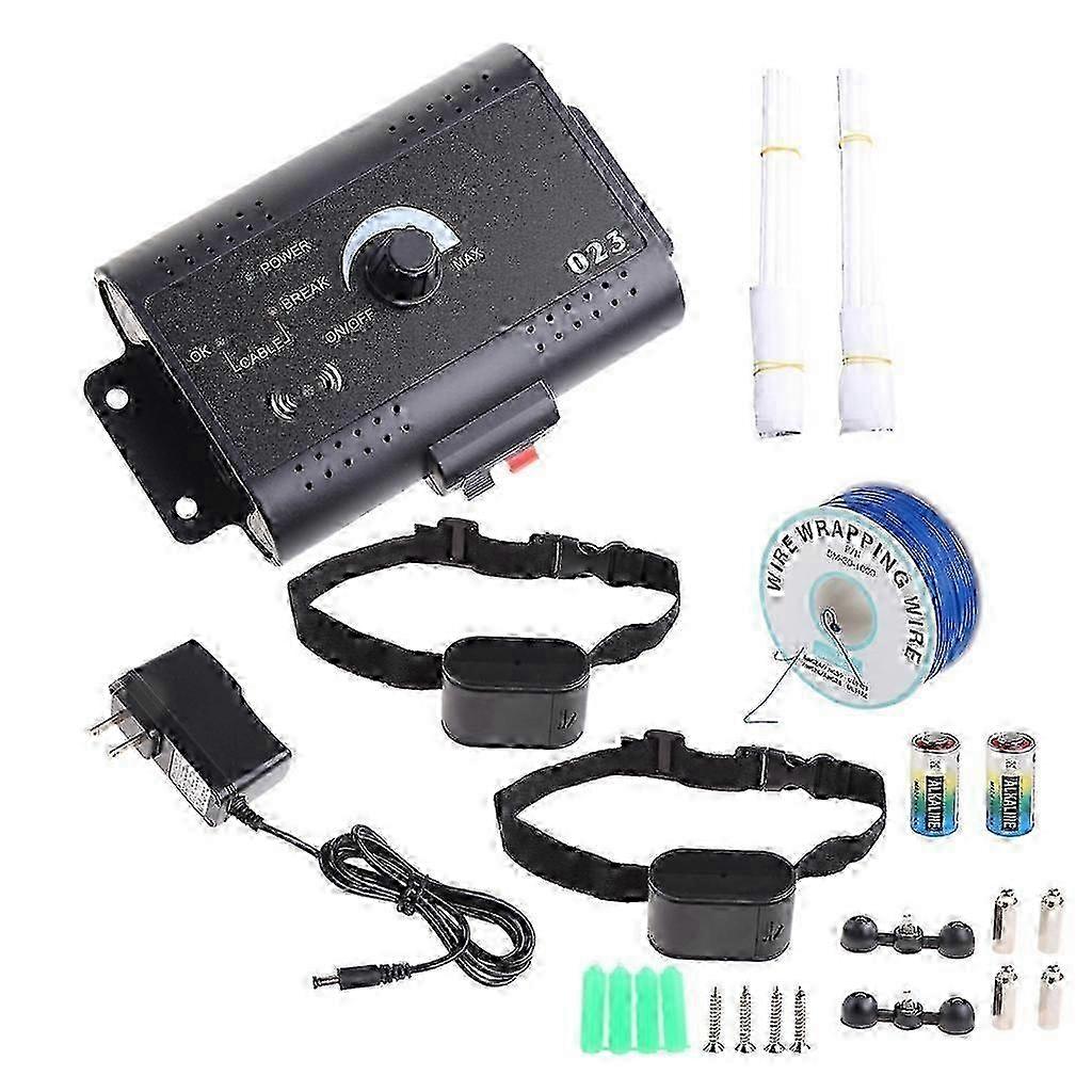 Dog Electric Fence & Training Collar System Harmless Adjustable Control Range 25-26