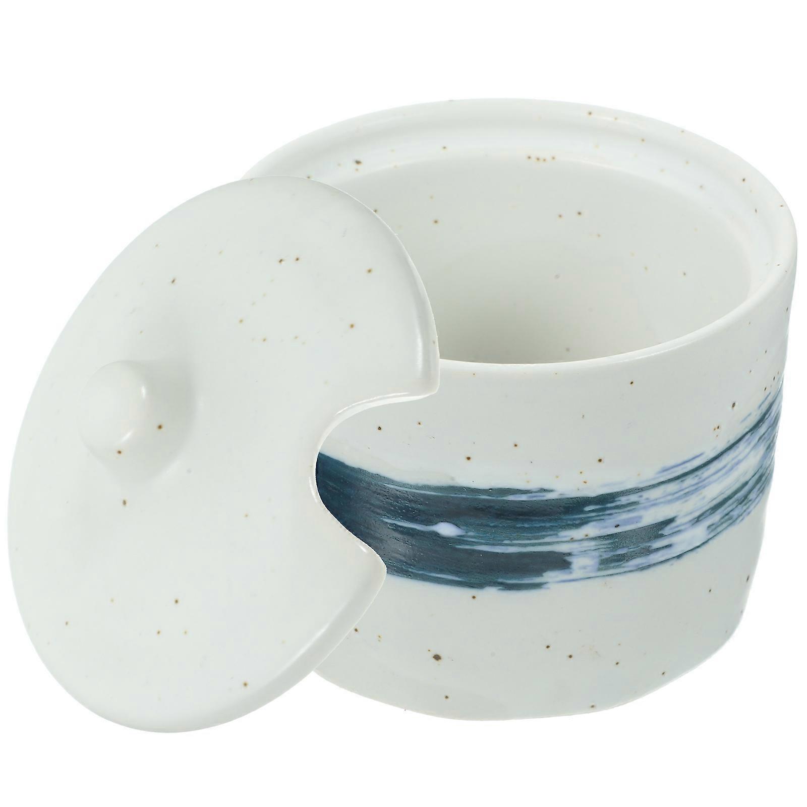 Ceramic Spice Jar Kitchen Seasoning Jar for Pepper Storage 2Sets